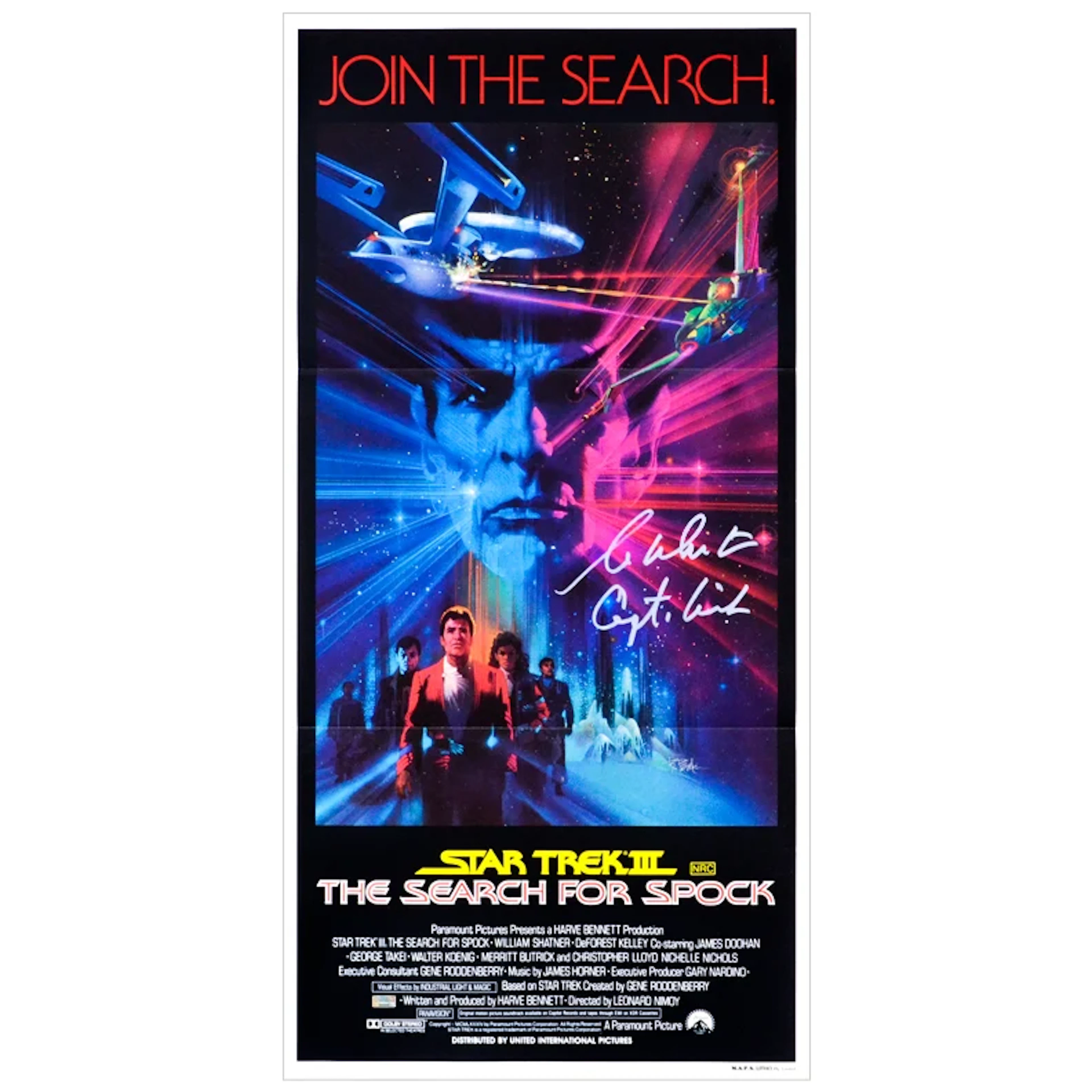 William Shatner Autographed 1984 Star Trek III: The Search For Spock