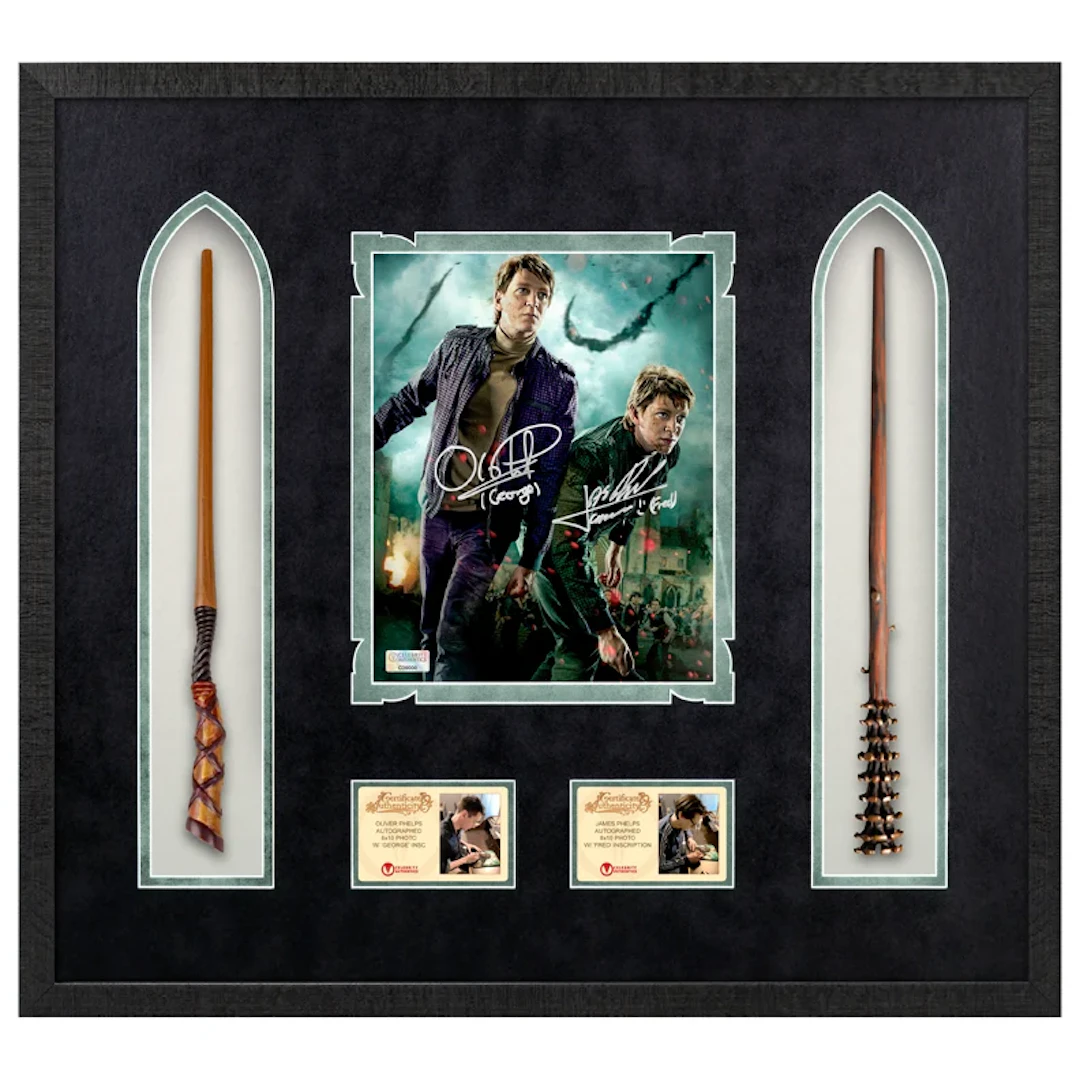 Oliver & James Phelps Autographed Harry Potter Fred & George Weasley