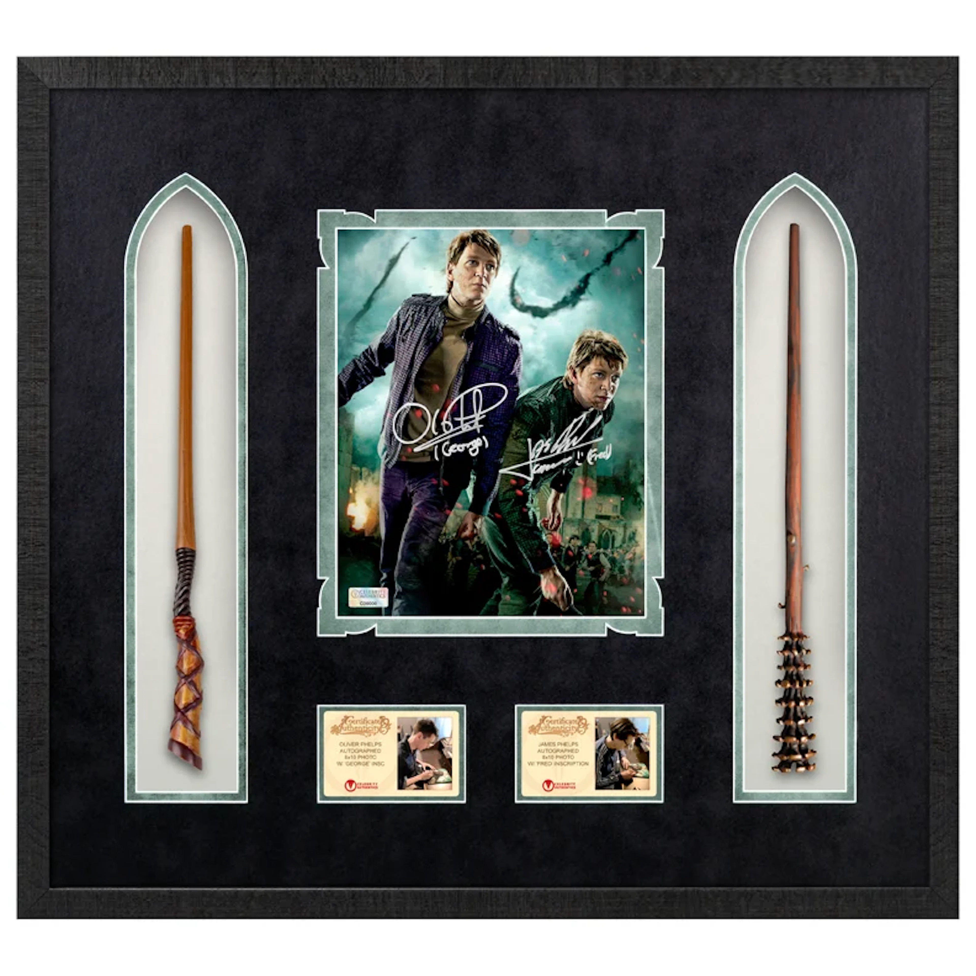 Oliver & James Phelps Autographed Harry Potter Fred & George Weasley