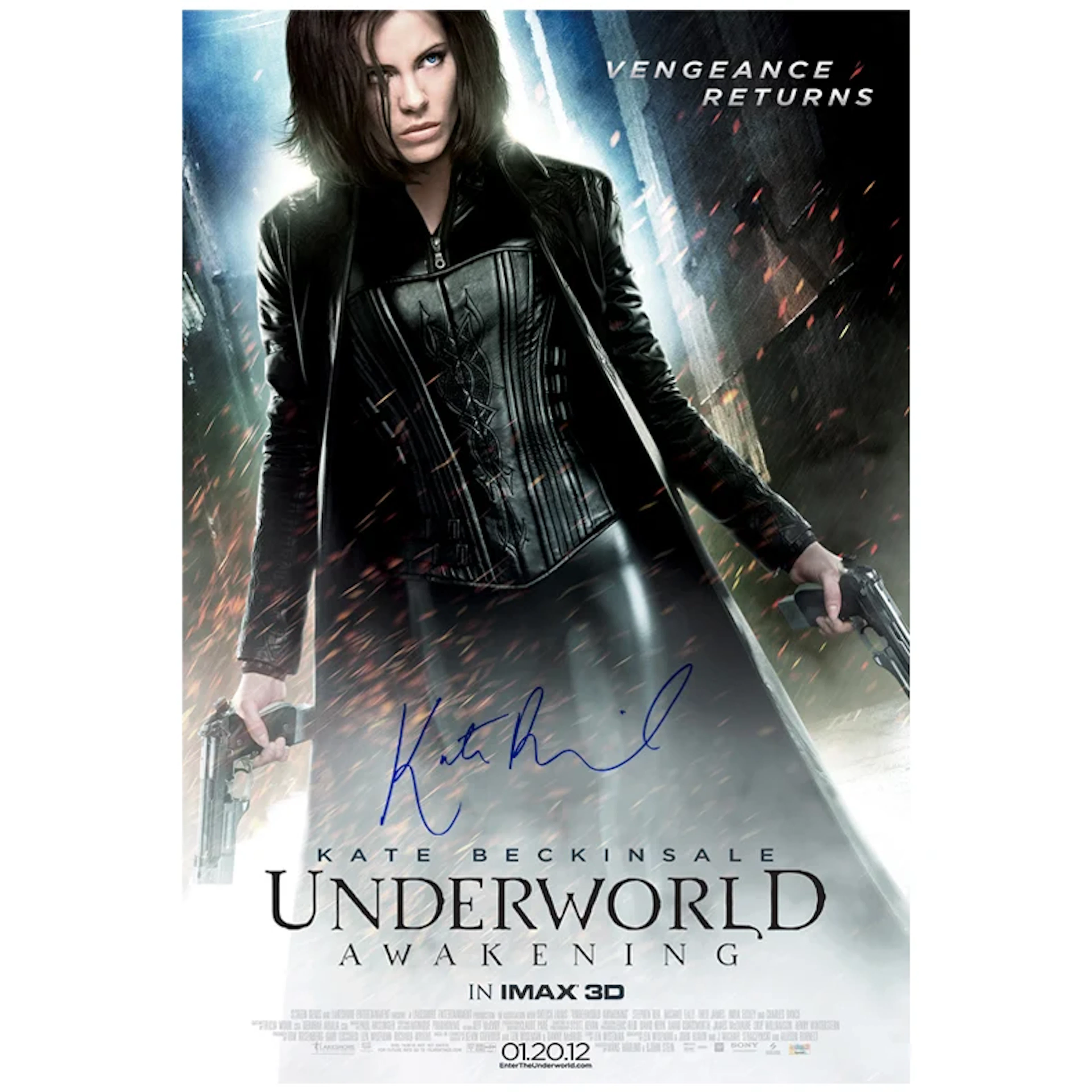 Kate Beckinsale Autographed 2012 Underworld Awakening Original 27×40