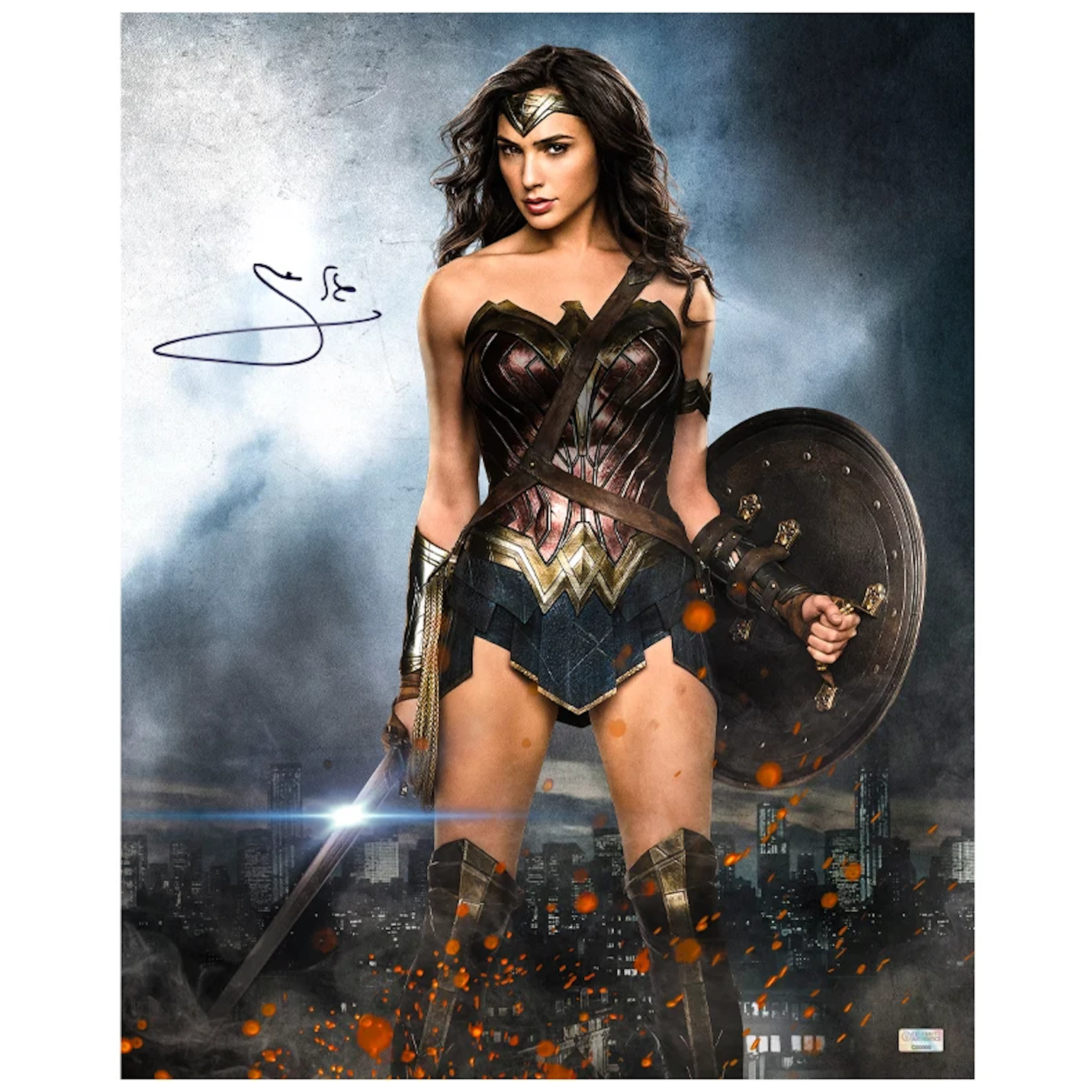 Gal Gadot Autographed 2016 Batman vs Superman Dawn of Justice 16x20