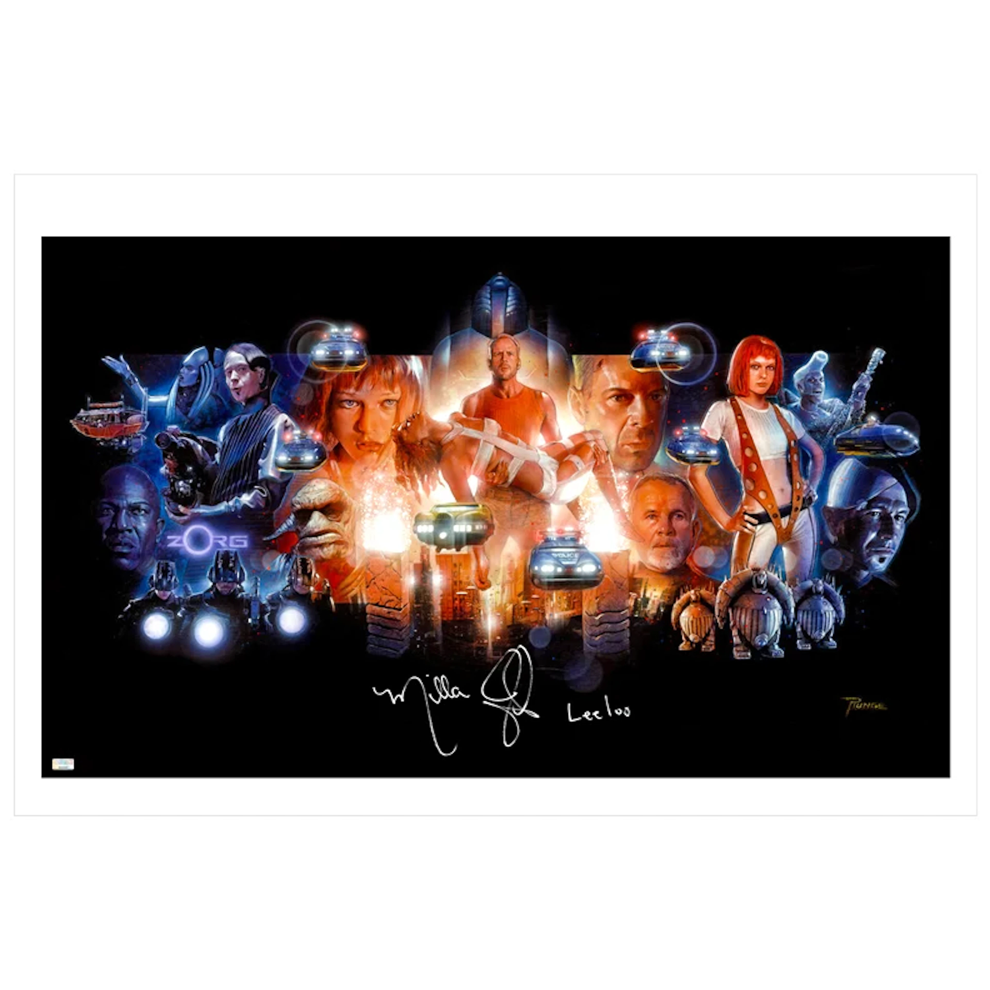 Milla Jovovich Autographed The Fifth Element 24x36 Giclee by Nick Runge