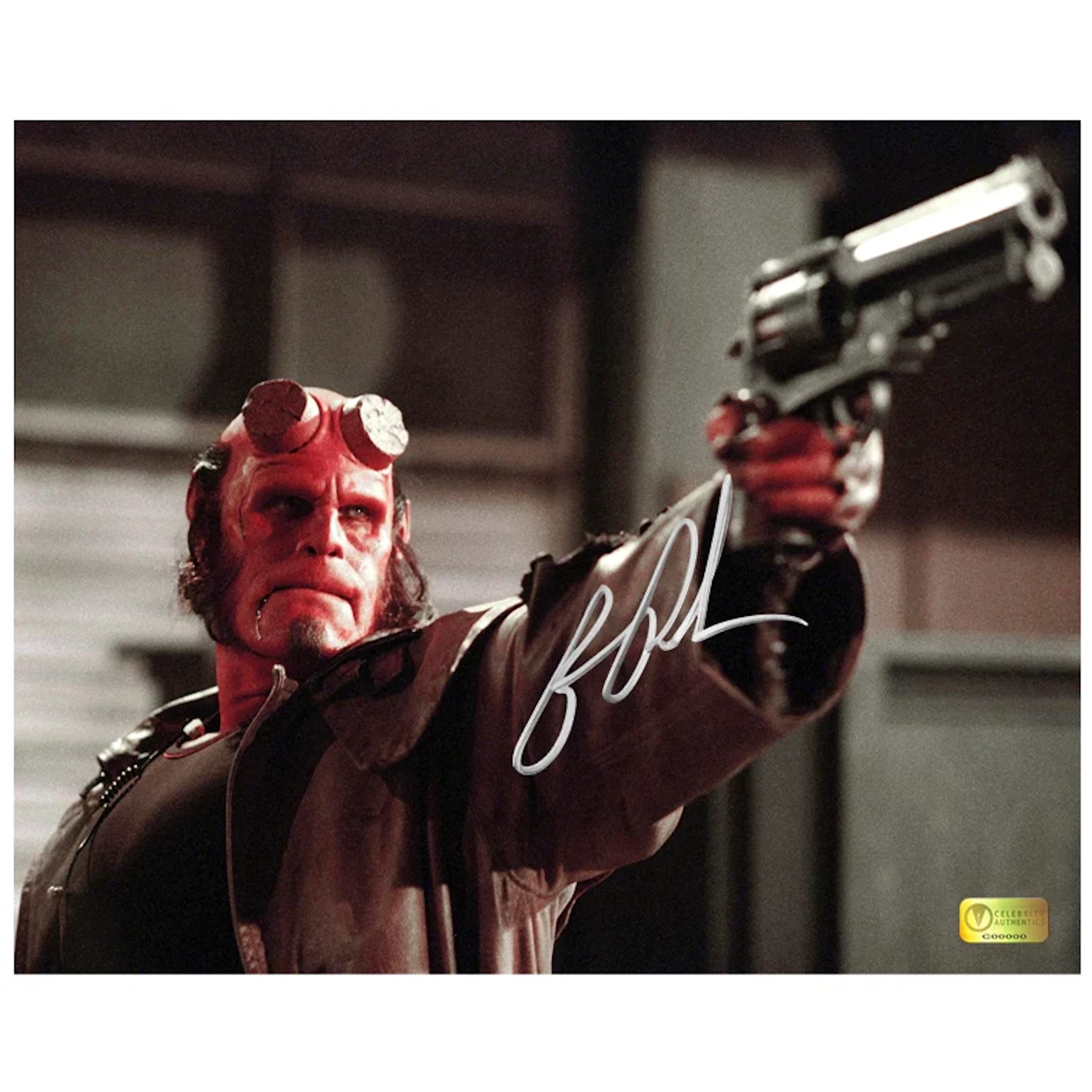 Ron Perlman Autographed Hellboy Samaritan Battle 8x10 Photo