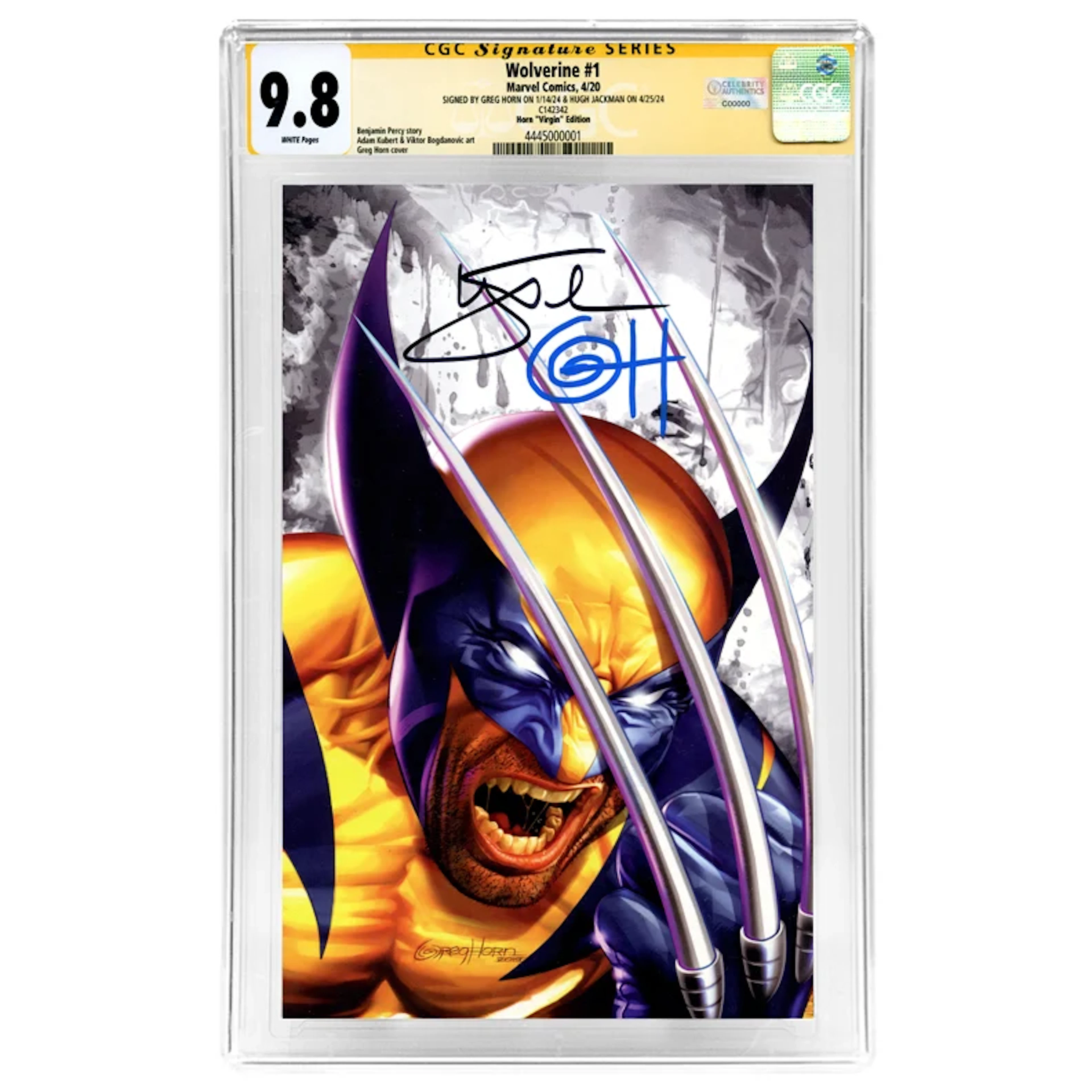 Hugh Jackman Autographed 2020 Wolverine #1 Horn Virgin Variant CGC SS 9.8