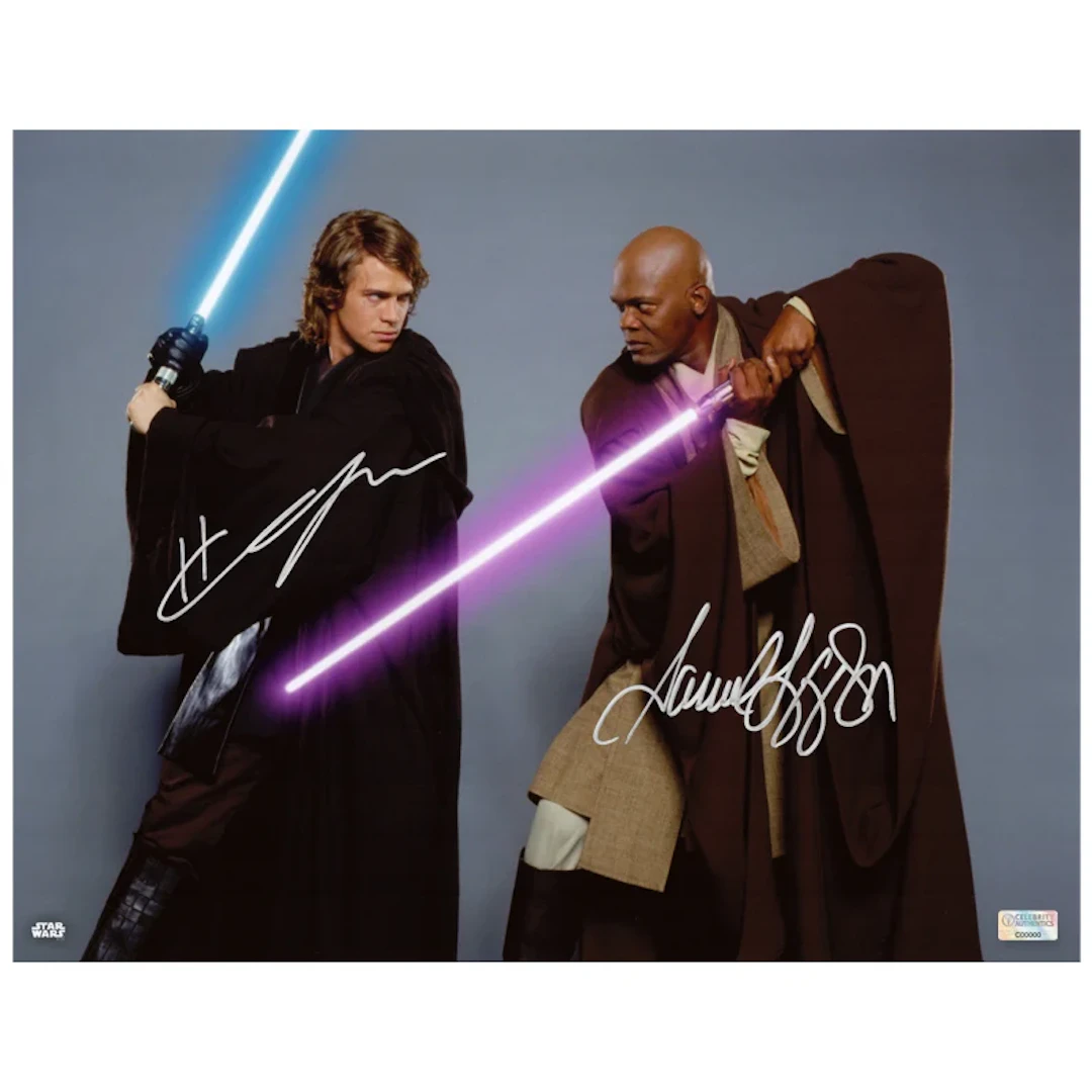 Hayden Christensen, Samuel L. Jackson Autographed Star Wars Anakin