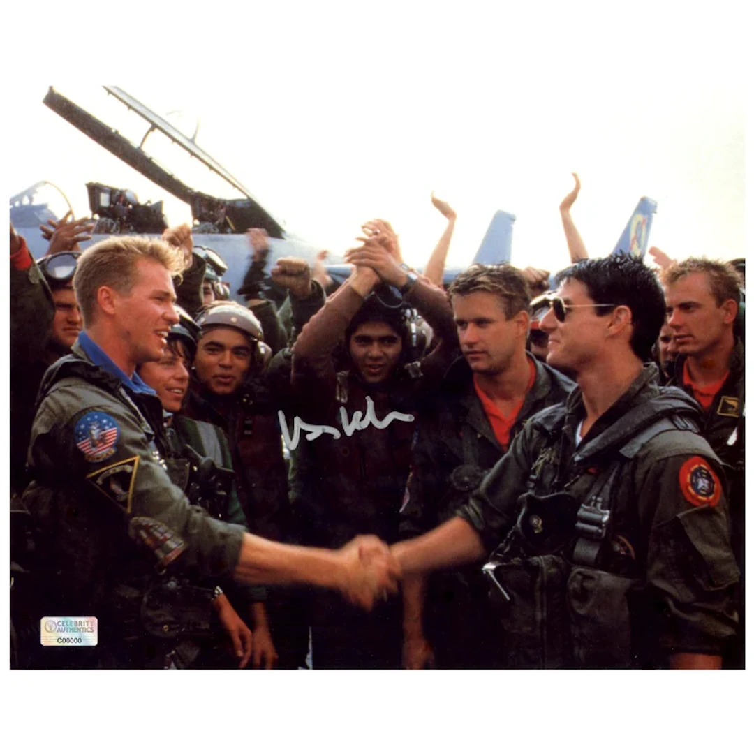 Val Kilmer Autographed Top Gun Iceman and Maverick 8x10 Scene Photo