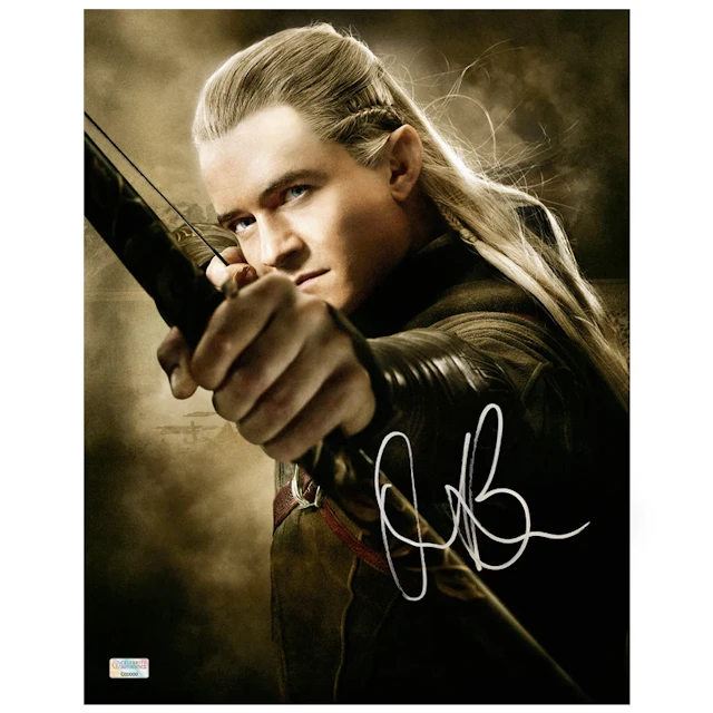 Orlando Bloom Autographed The Lord of the Rings Legolas 11x14 Action Photo