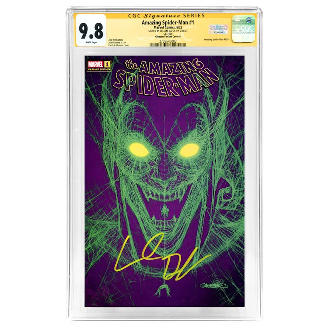 Willem Dafoe Autographed 2022 Amazing Spider-Man #1 Pat Gleason Green