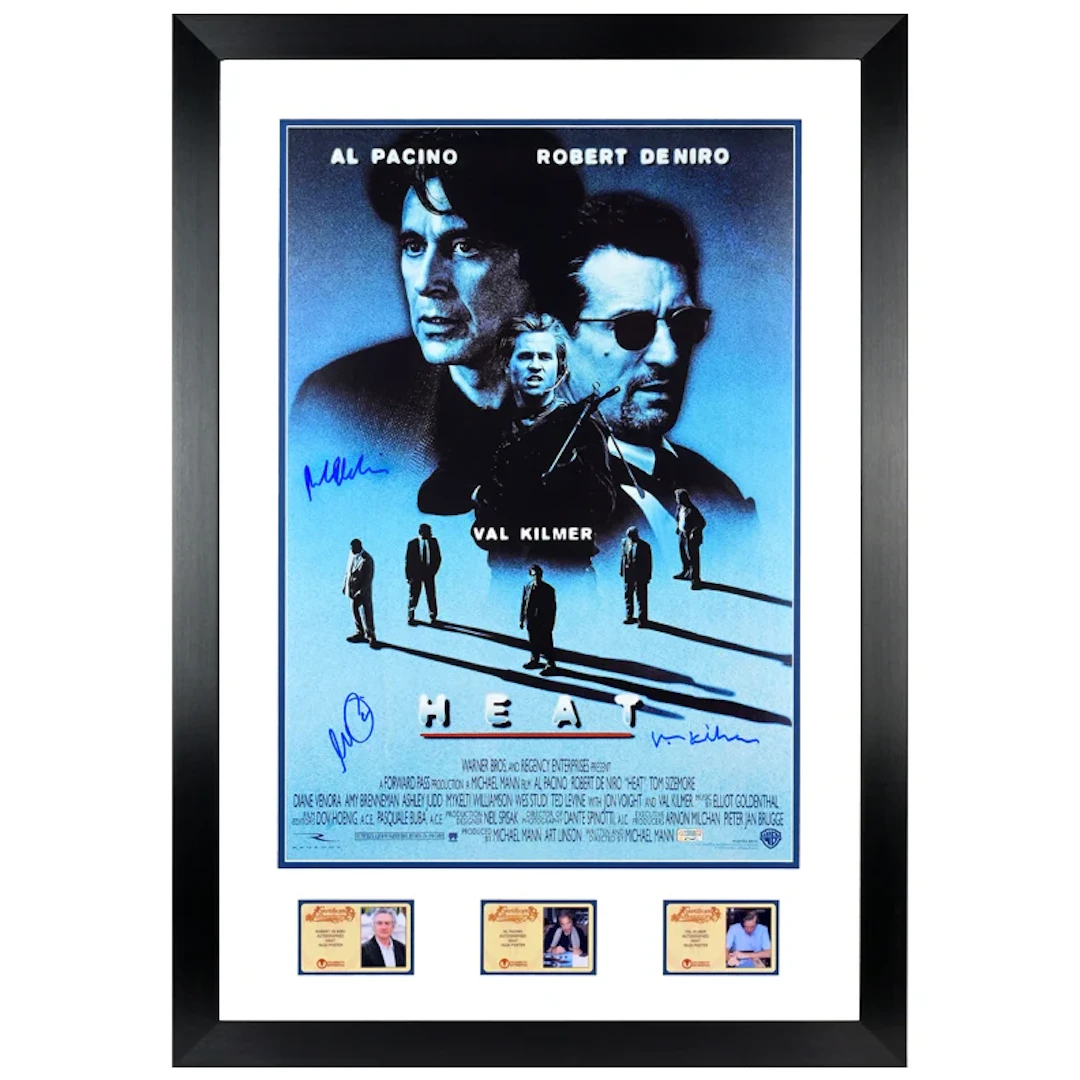 Robert De Niro, Al Pacino, Val Kilmer Autographed 1995 Heat 16x24