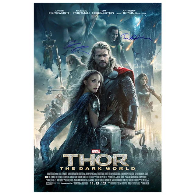 Chris Hemsworth and Tom Hiddleston Autographed Thor: The Dark World