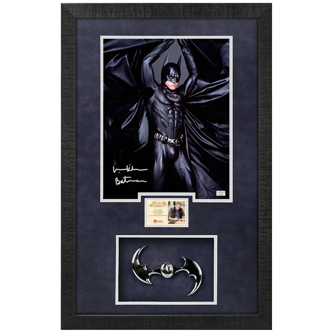 Val Kilmer Autographed Batman Forever 11x14 Photo With Chrome Batarang