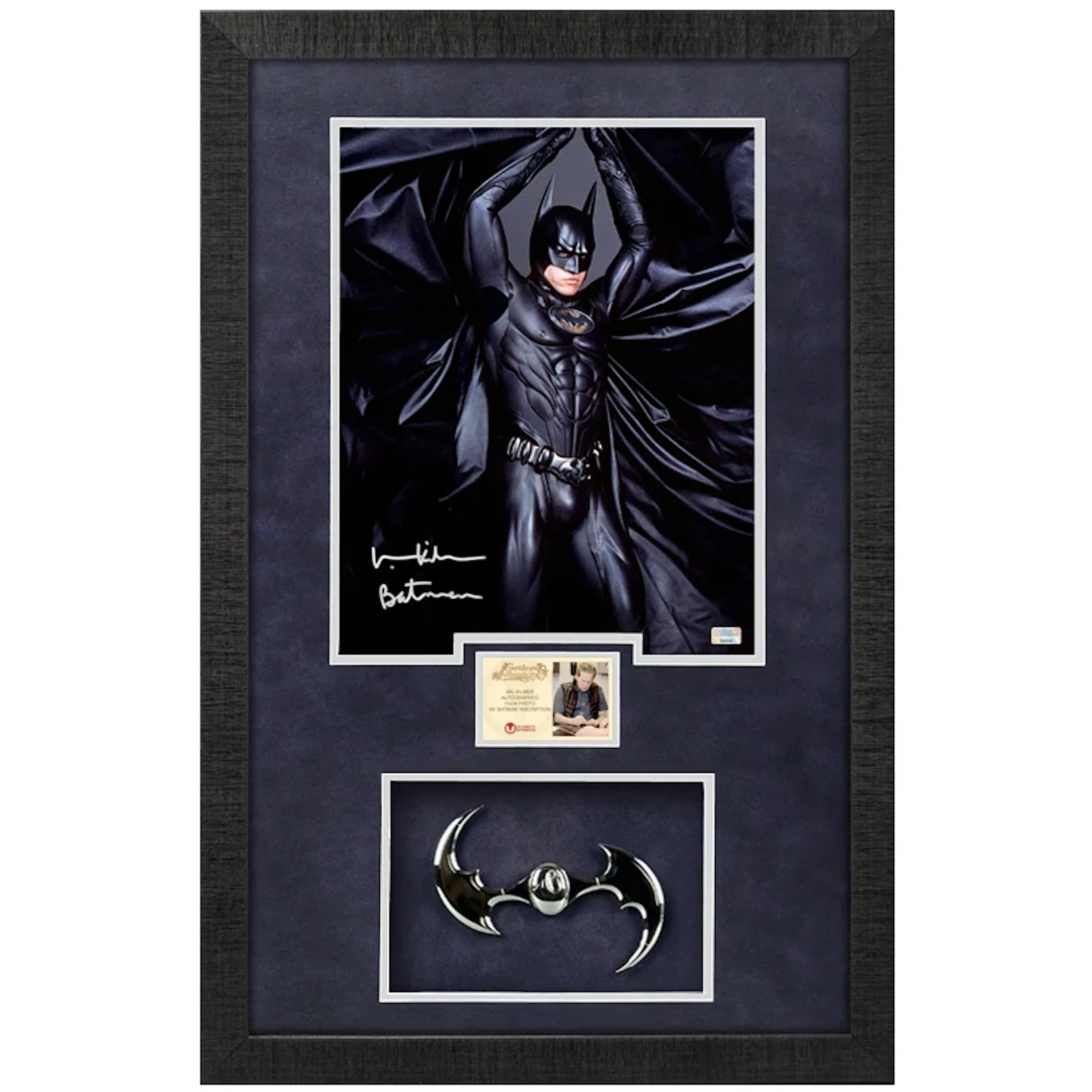 Val Kilmer Autographed Batman Forever 11x14 Photo With Chrome Batarang