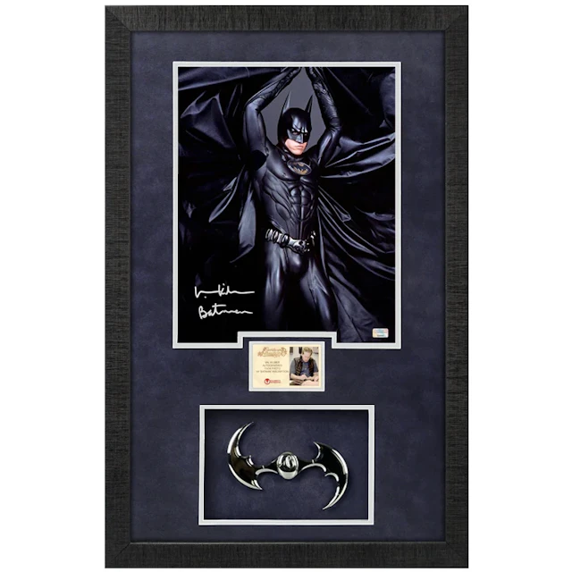 Val Kilmer Autographed Batman Forever 11x14 Photo With Chrome Batarang