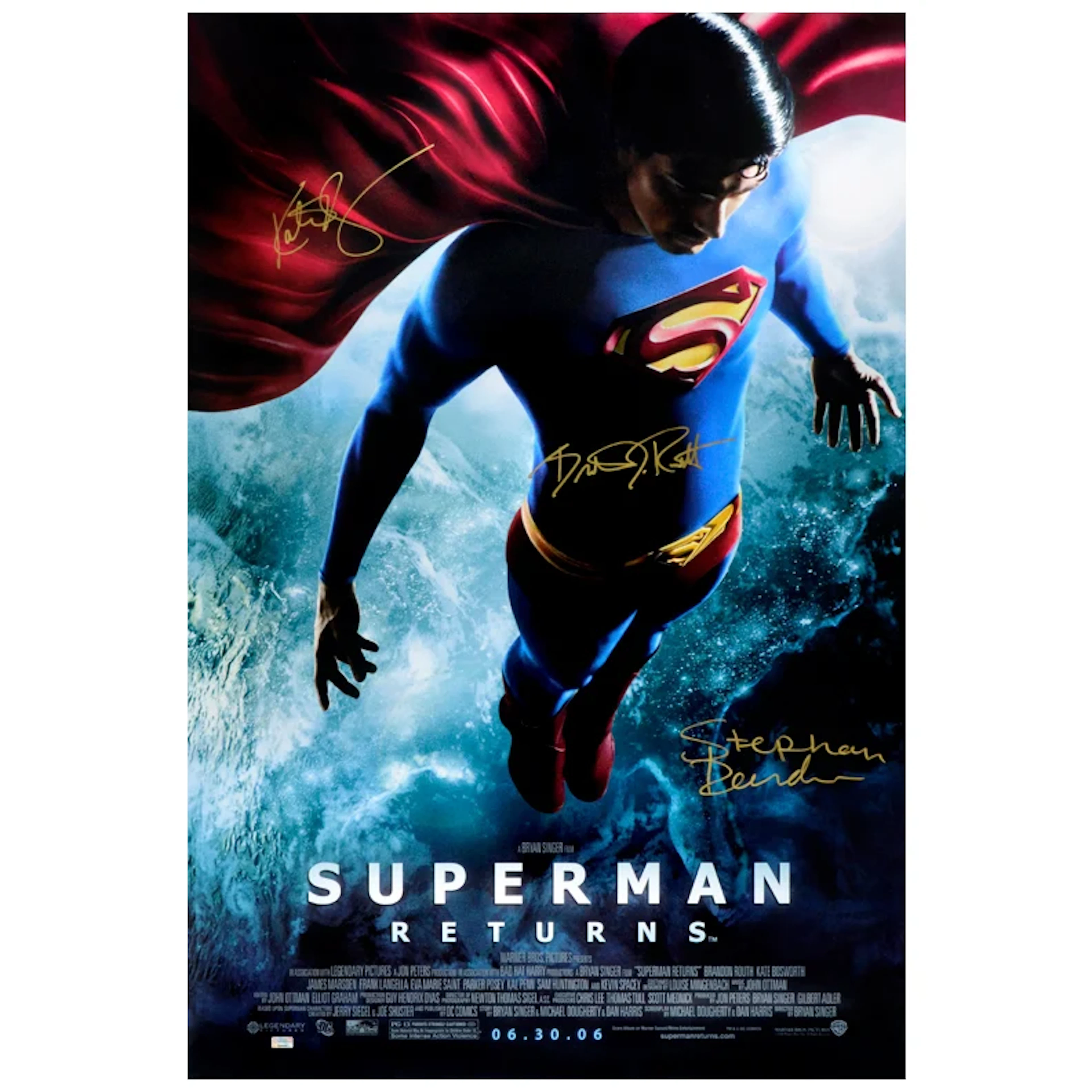 Brandon Routh, Kate Bosworth and Stephan Bender Autographed Superman