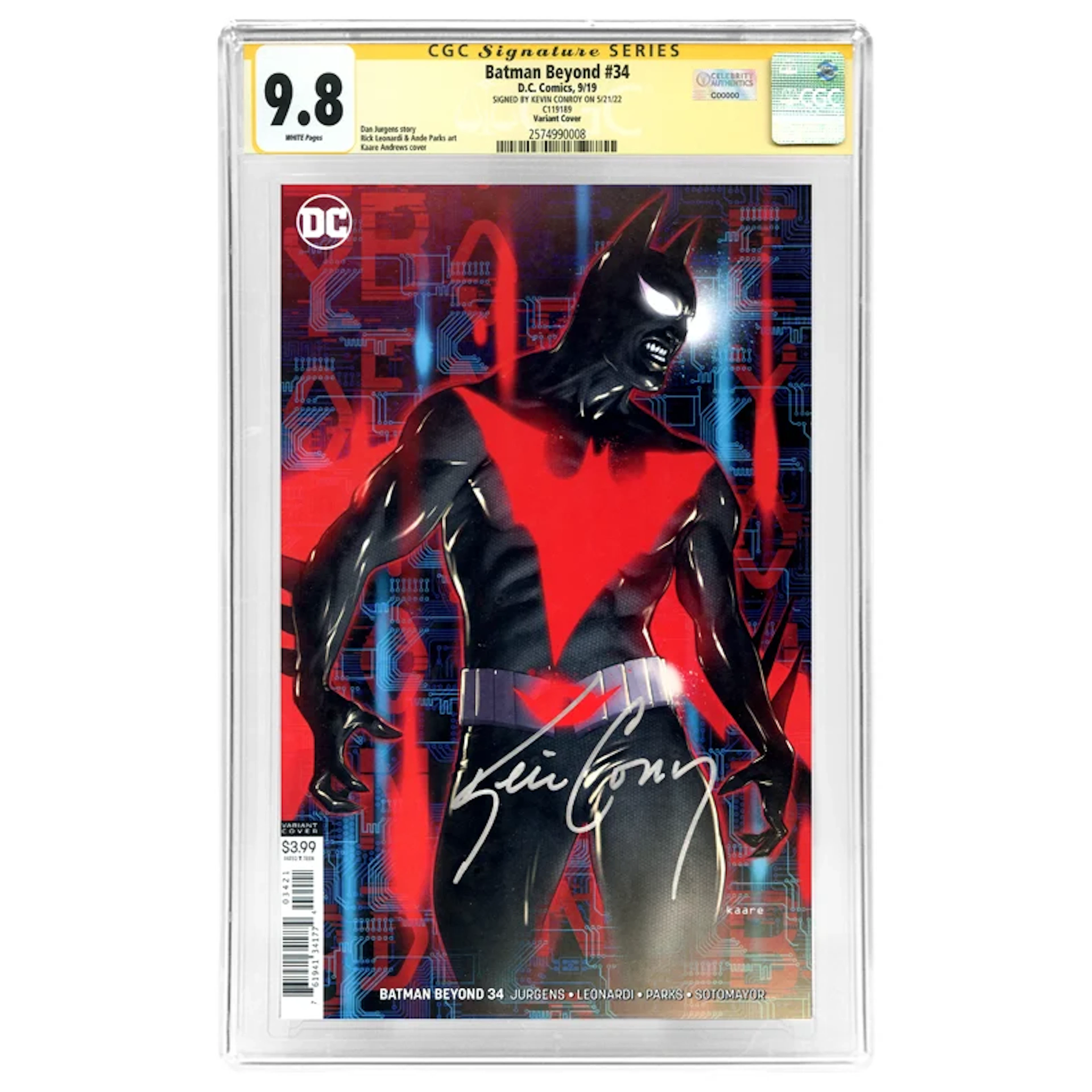Kevin Conroy Autographed 2019 Batman Beyond # 34 CGC SS 9.8 (mint)