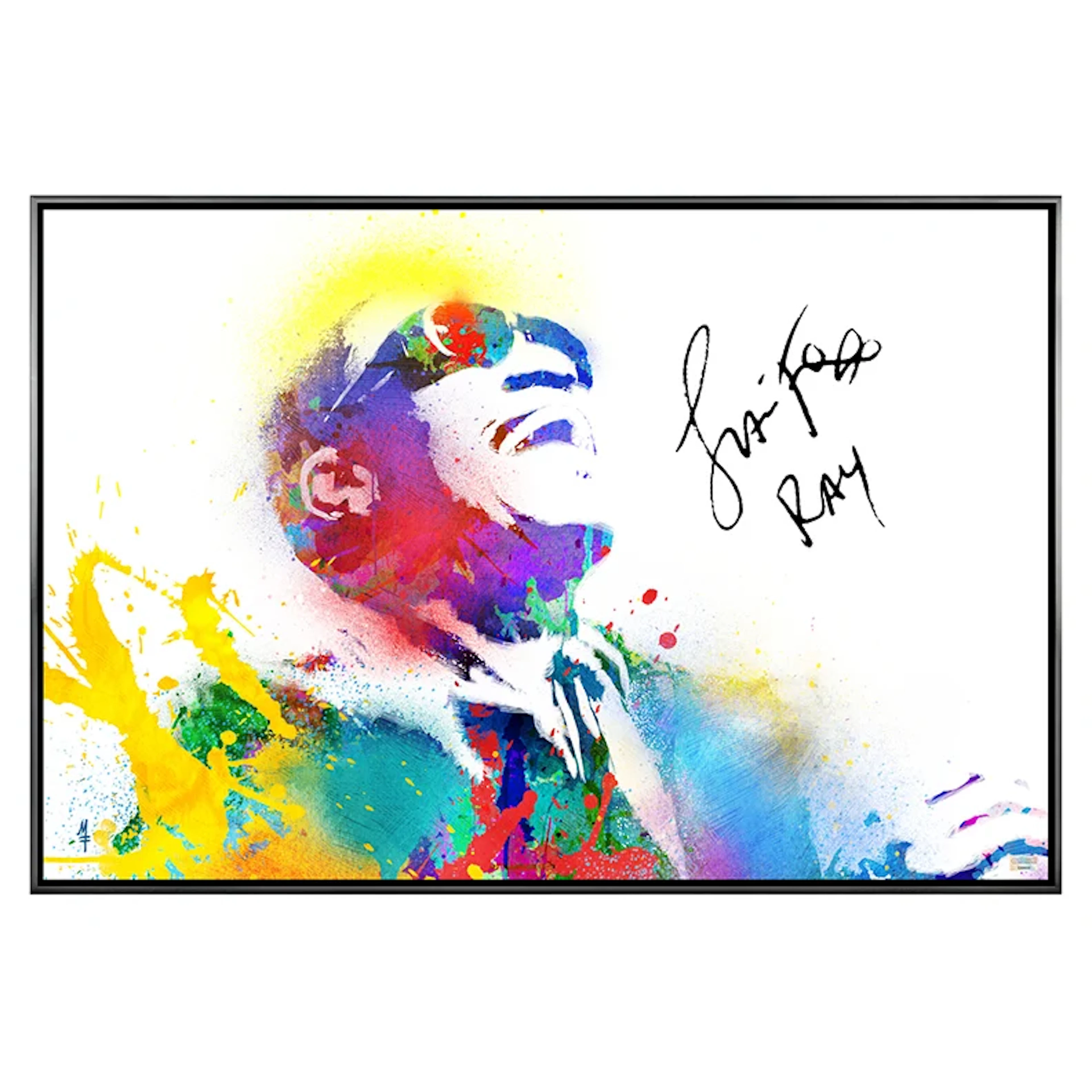 Jamie Foxx Autographed Michael Ferrari Ray Charles 33"×23" Framed Canvas Giclée