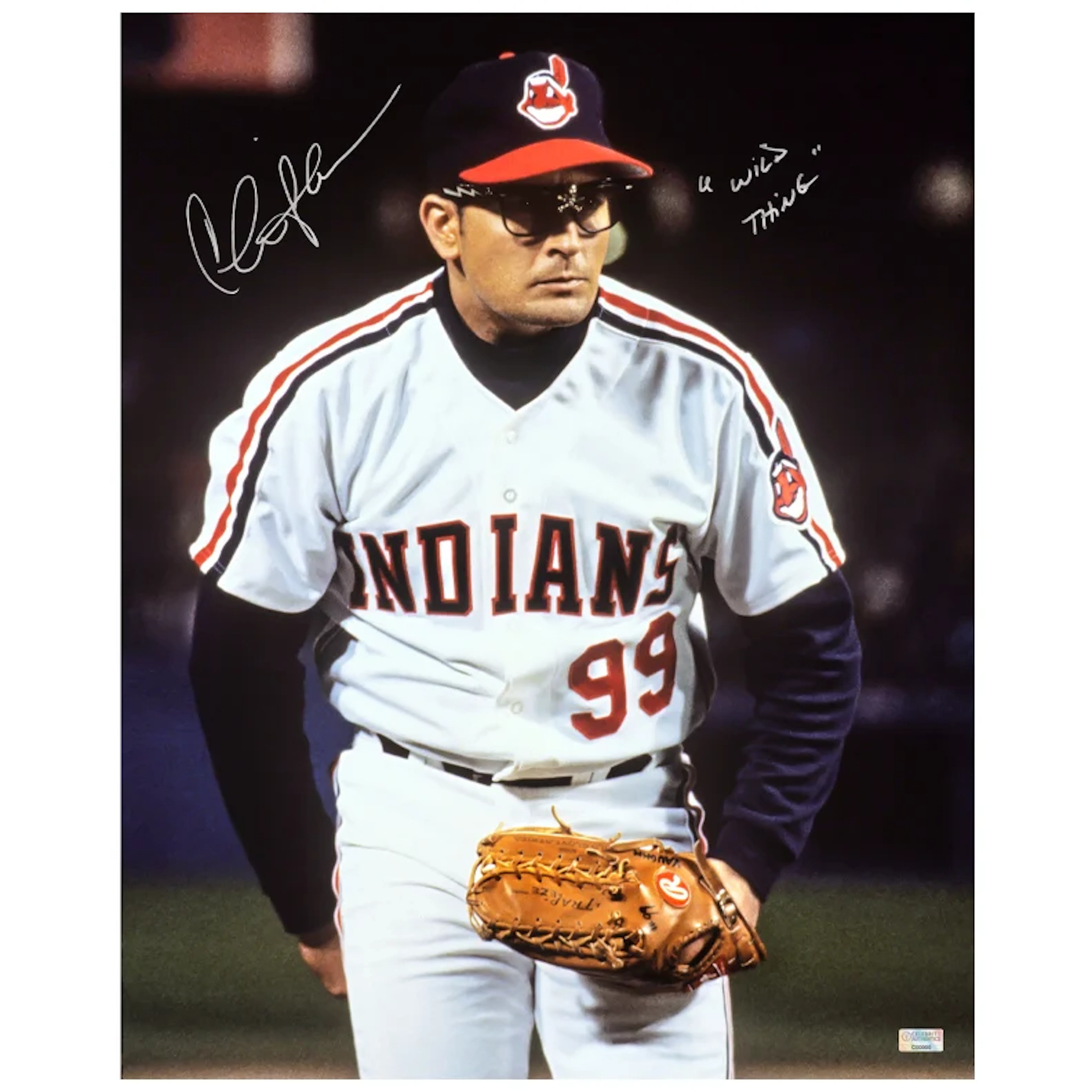 Charlie Sheen Autographed 1989 Major League Ricky Wild Thing Vaughn 16x20 Photo