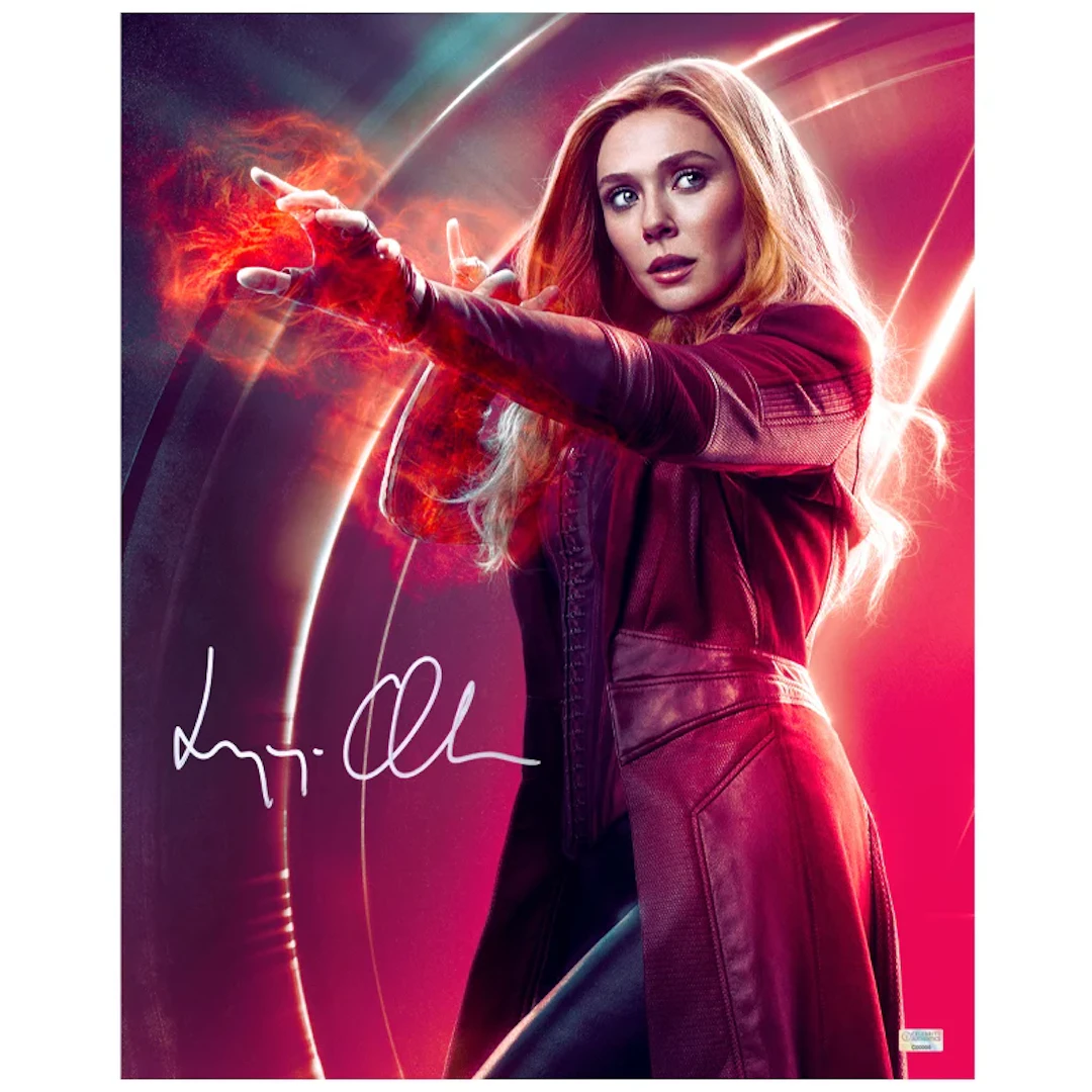 Elizabeth Olsen Autographed Avengers Infinity War Scarlet Witch 16x20 Photo