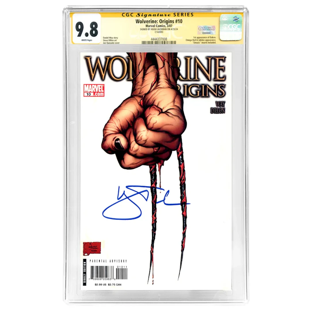 Hugh Jackman Autographed 2007 Wolverine Origins #10 CGC Quesada Cover