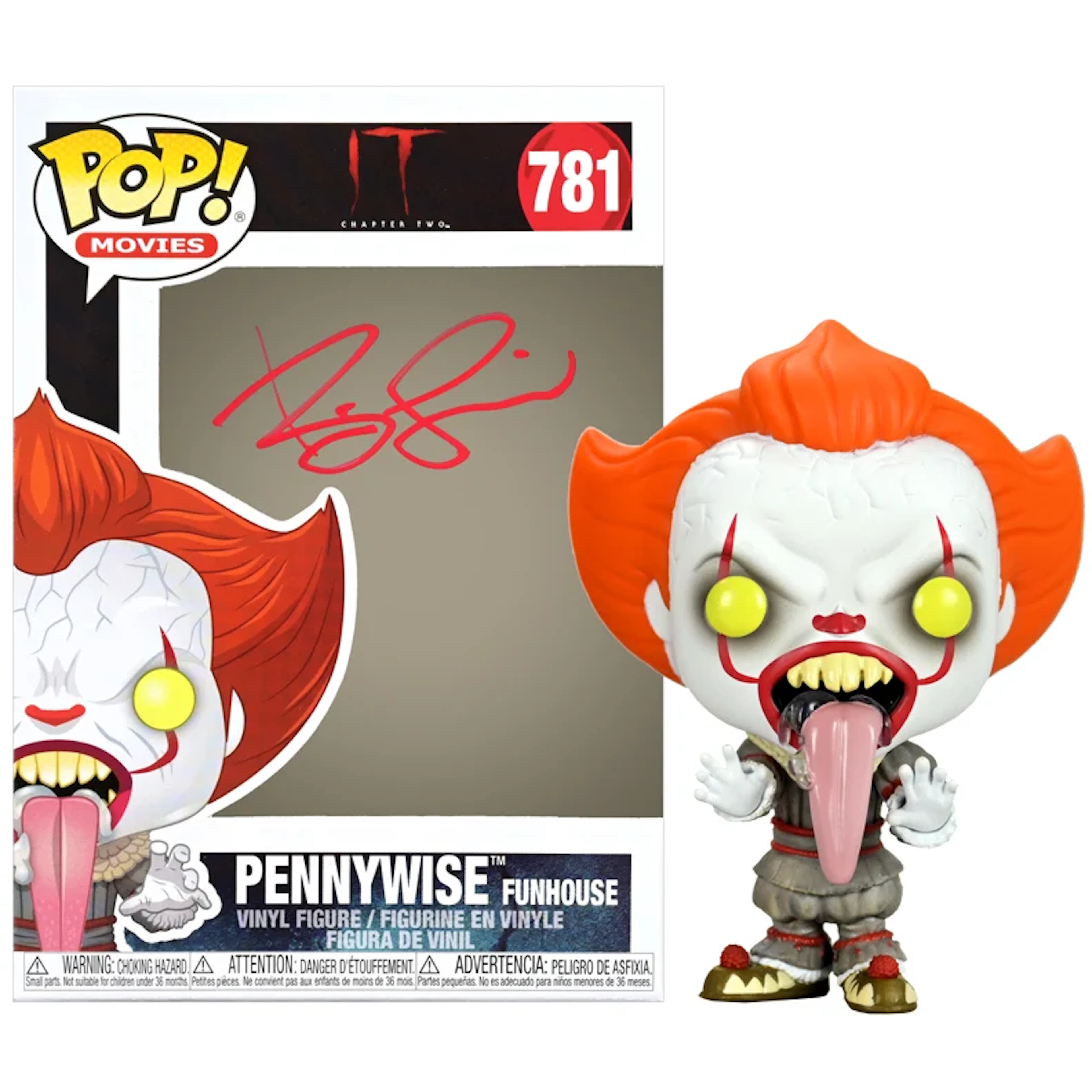 Bill Skarsgard Autographed IT Pennywise Funhouse #781 POP Vinyl Figure