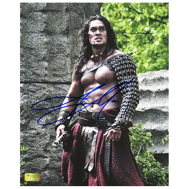 Jason Momoa Autographed Conan Battle Victory 8x10 Photo