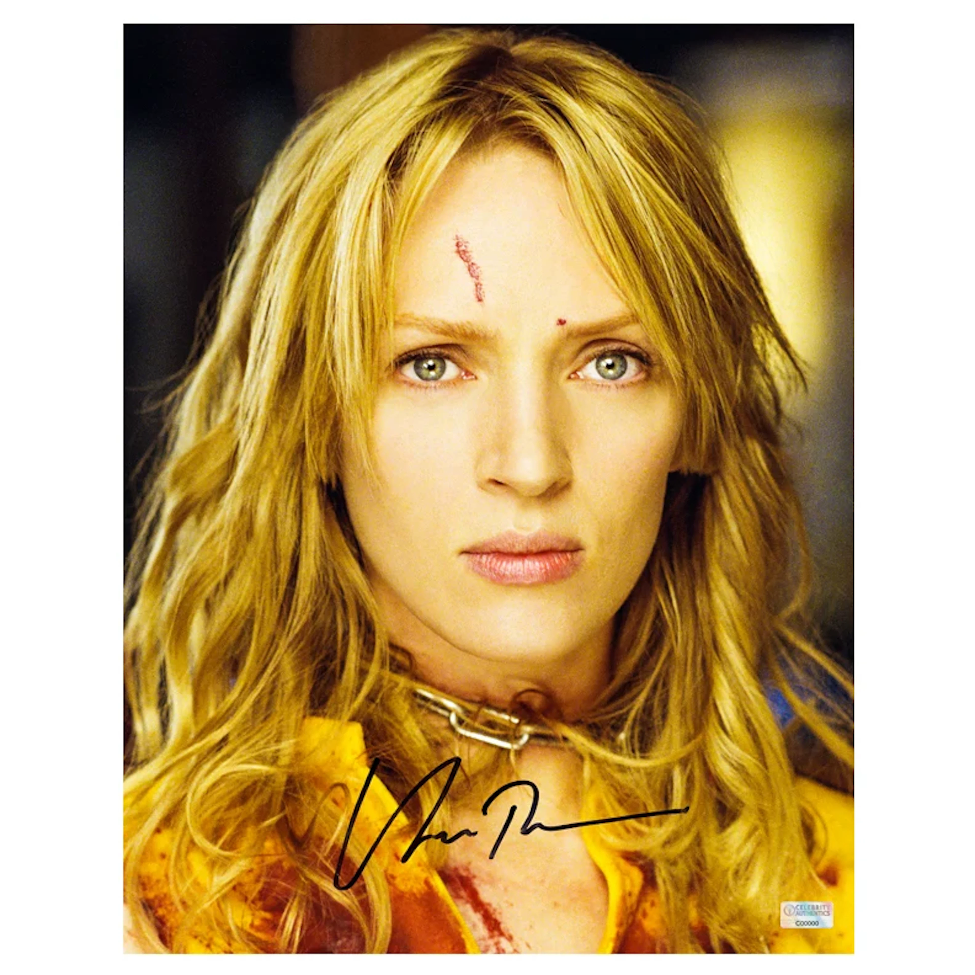Uma Thurman Autographed Kill Bill The Bride In Chains 11x14 Photo