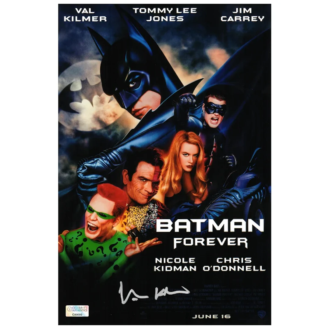 Val Kilmer Autographed 1995 Batman Forever 8x12 Mini Poster