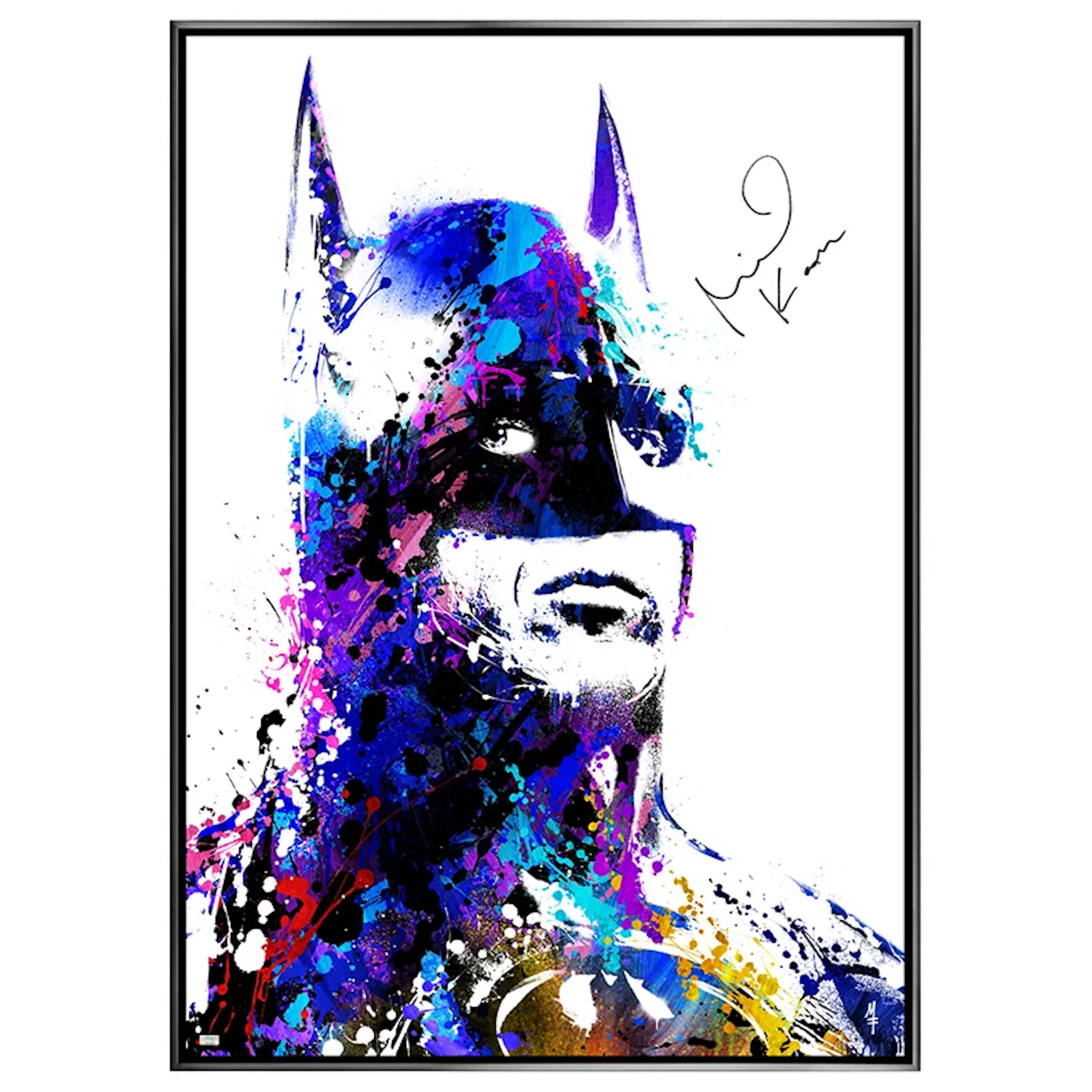 Michael Keaton Autographed Michael Ferrari Batman 31.5"×43.5" Framed