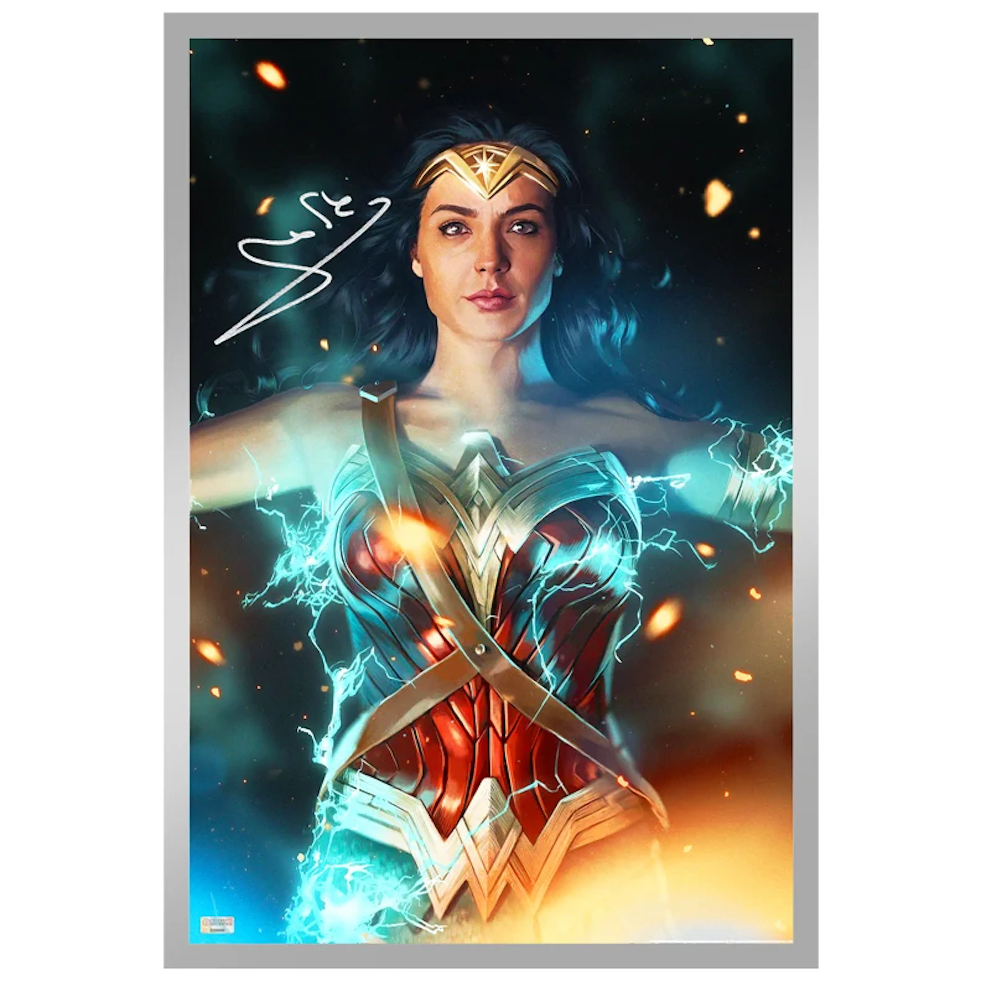 Gal Gadot Autographed Ann Bembi Wonder Woman 13x19 Metallic Giclee