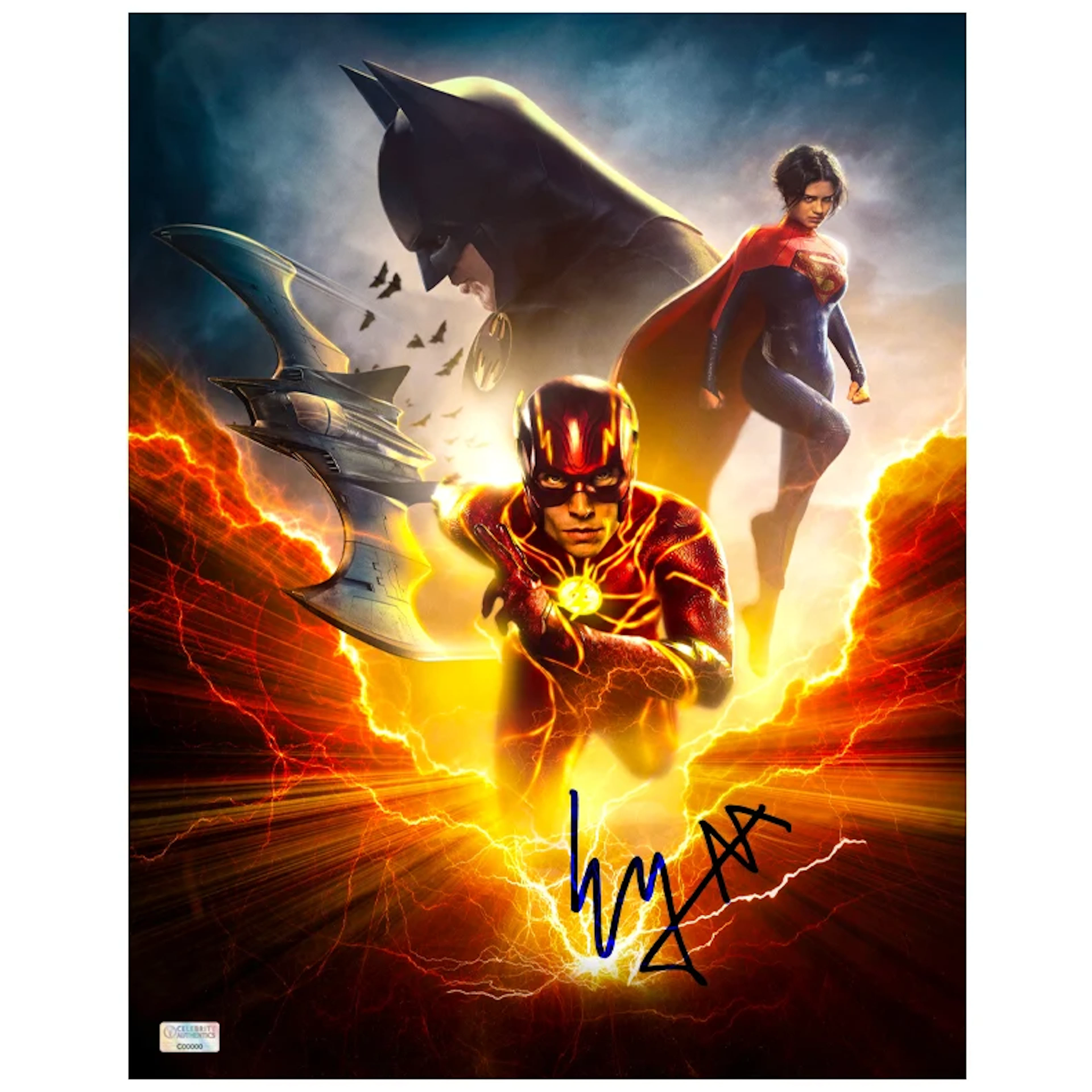 Ezra Miller Autographed 2023 The Flash 11x14 Heroes Photo