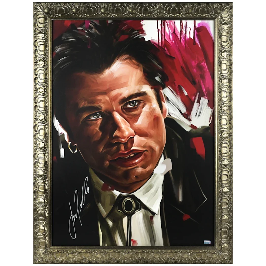 John Travolta Autographed Pulp Fiction Vincent Vega 18.75x26.5 Framed Panel