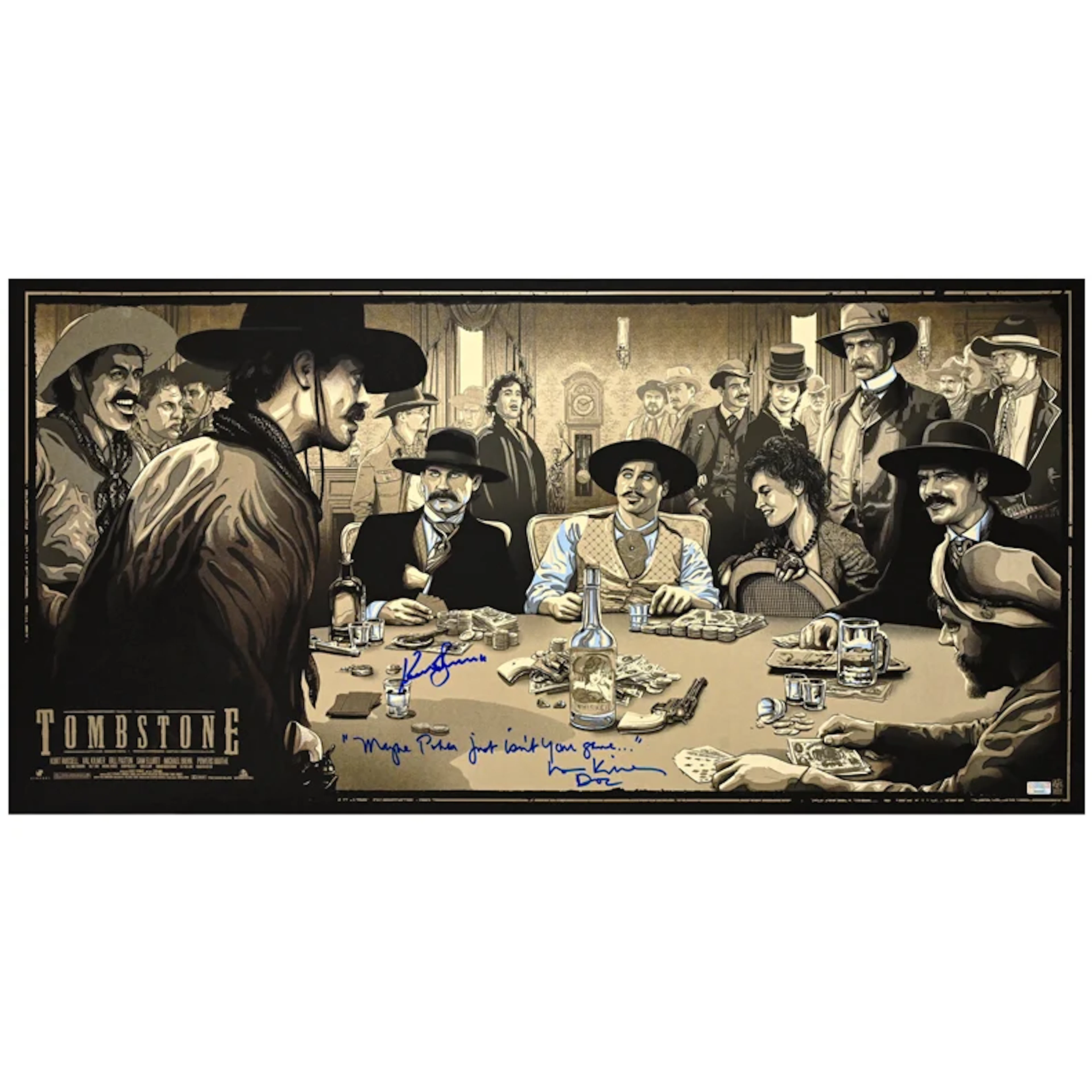 Kurt Russell, Val Kilmer Autographed Vance Kelly Tombstone Justice