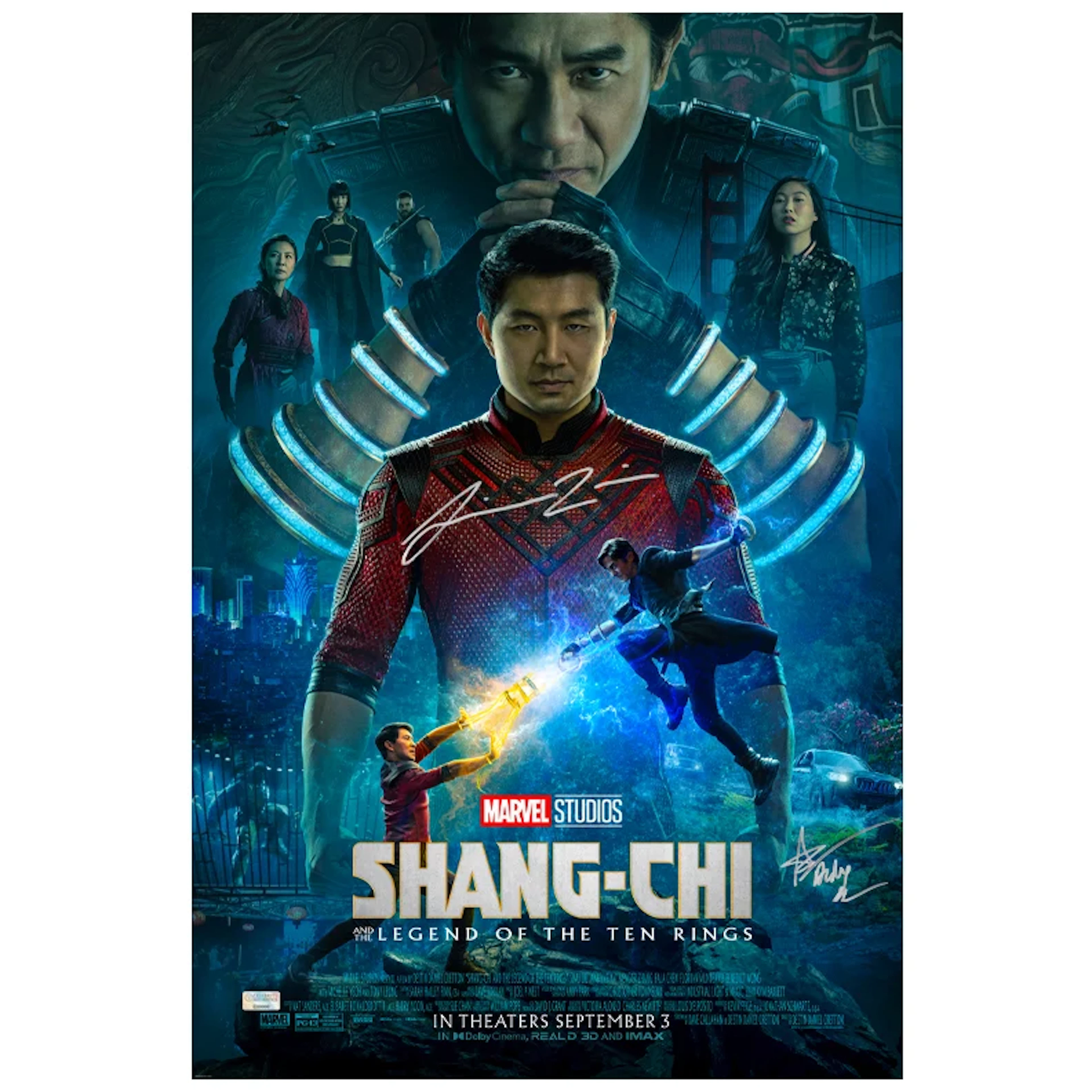 Simu Liu, Andy Le Autographed Shang-Chi and the Legend of the Ten