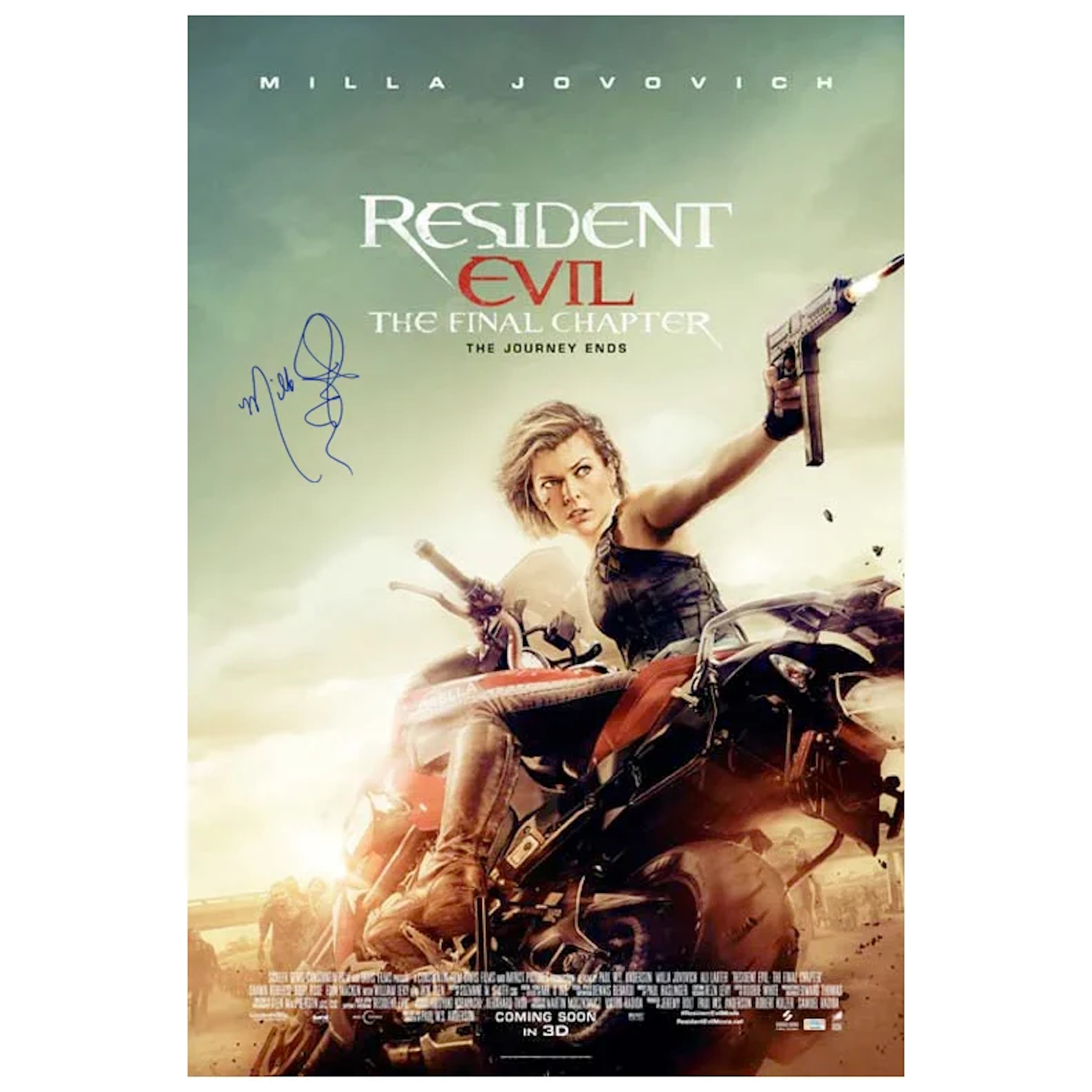 Milla Jovovich Autographed 2016 Resident Evil: The Final Chapter The