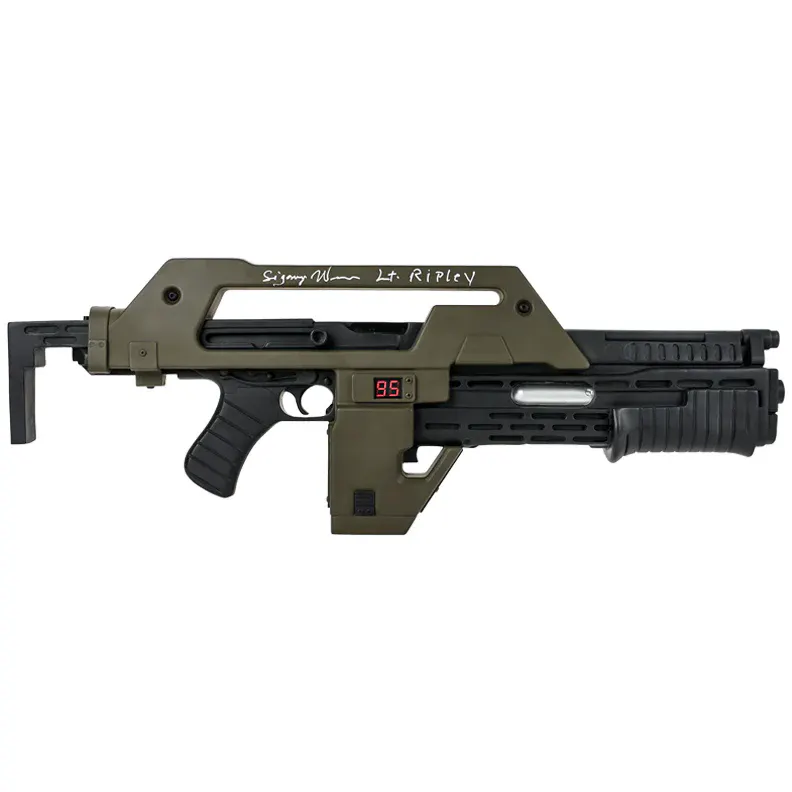 Sigourney Weaver Autographed 1986 Aliens Pulse Rifle OD Green Prop ...