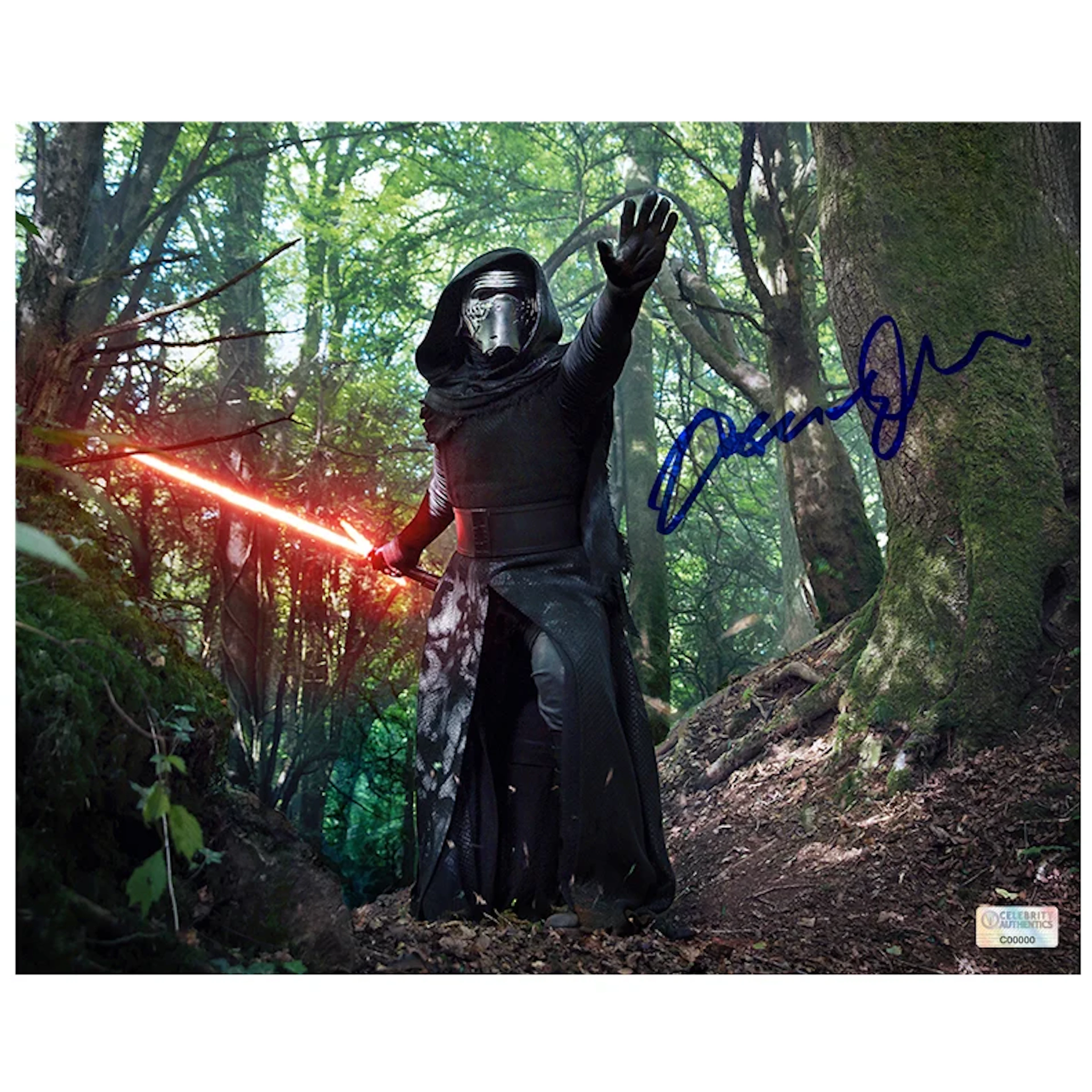 Adam Driver Autographed Star Wars: The Force Awakens Kylo Ren in the