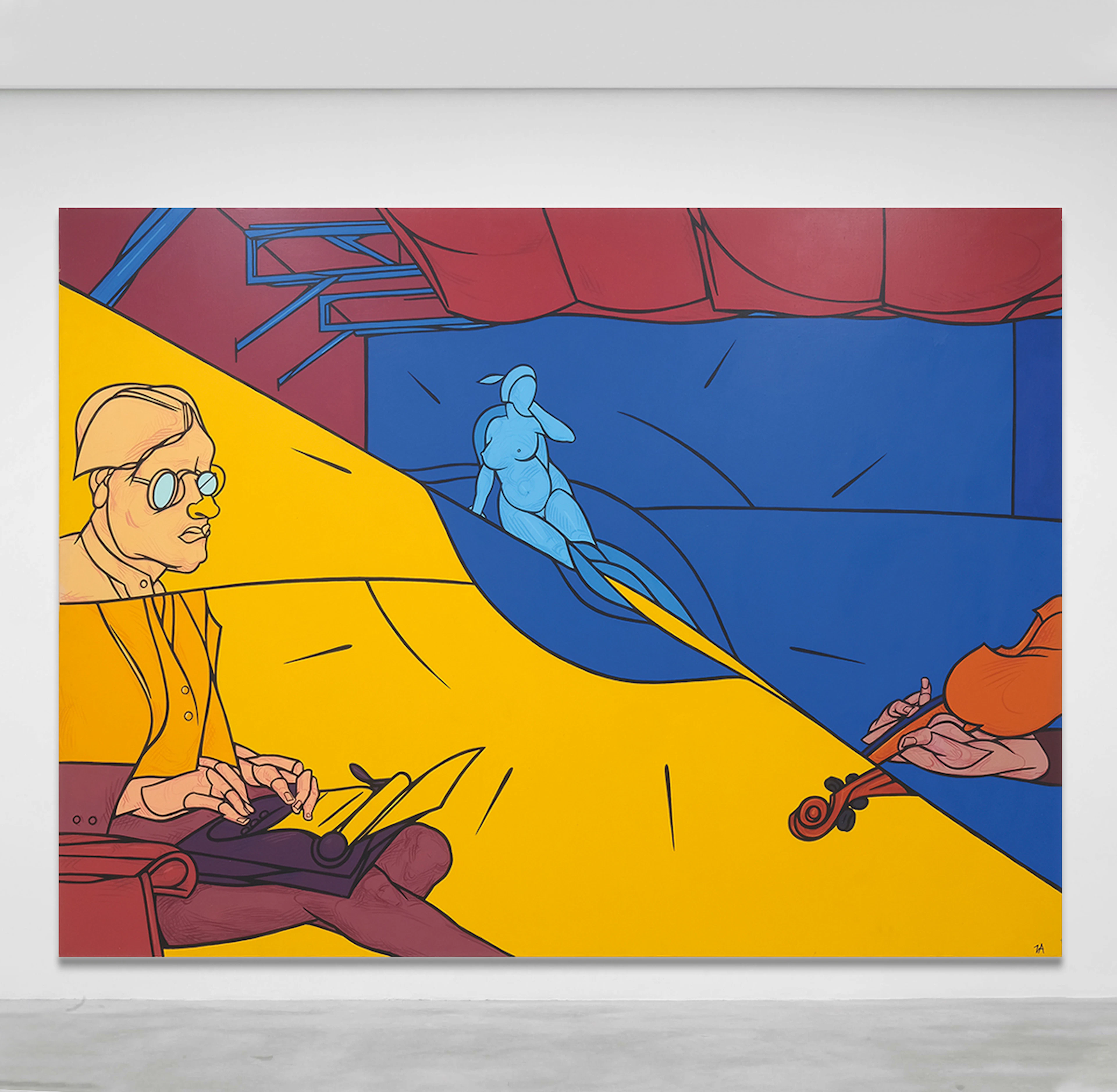 Mnemosine machine à écrire et violon, 1987 - Valerio ADAMI