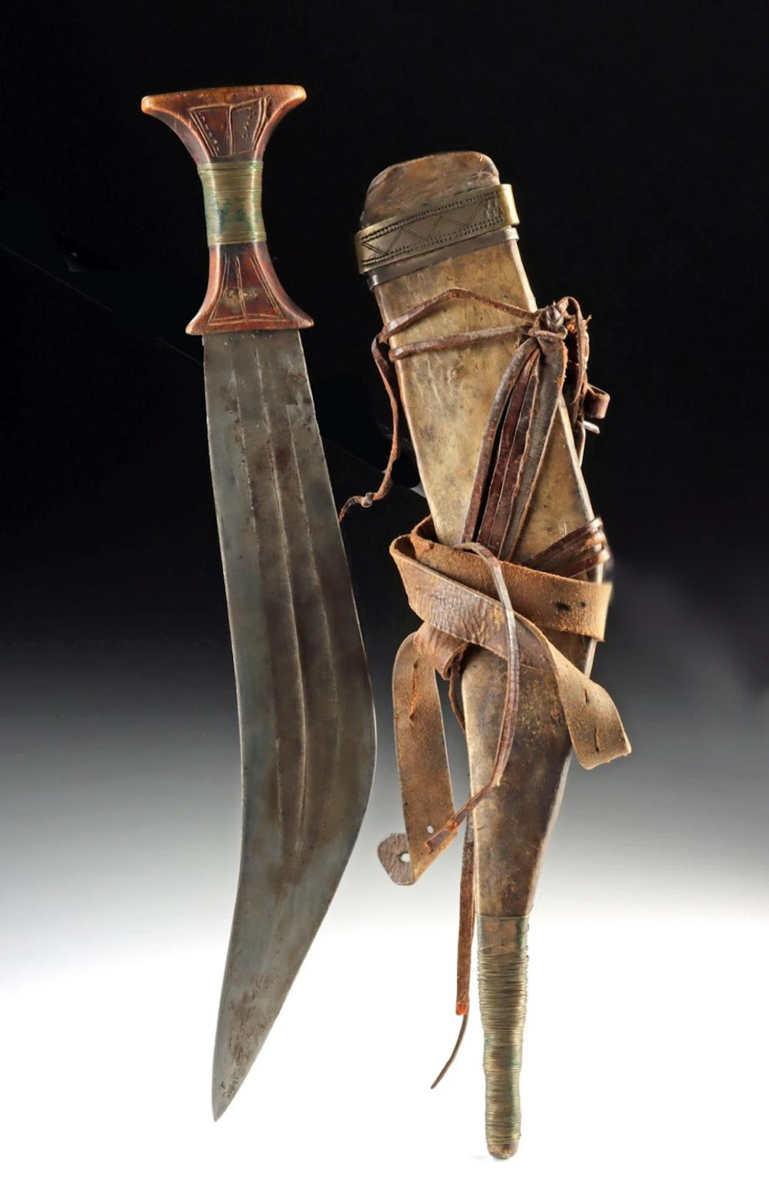 19th C. Gile Knife & Sheath, Ethiopian Nomadic Weapon