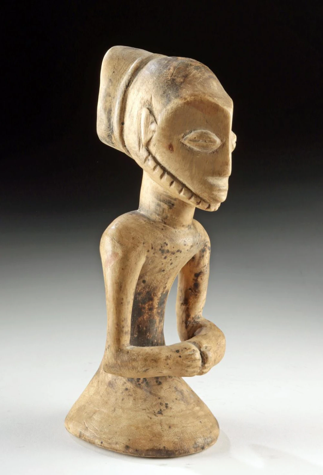 Kusu / Hemba Carved Wood Standing Figure, Ancestor Effigy, DR Congo