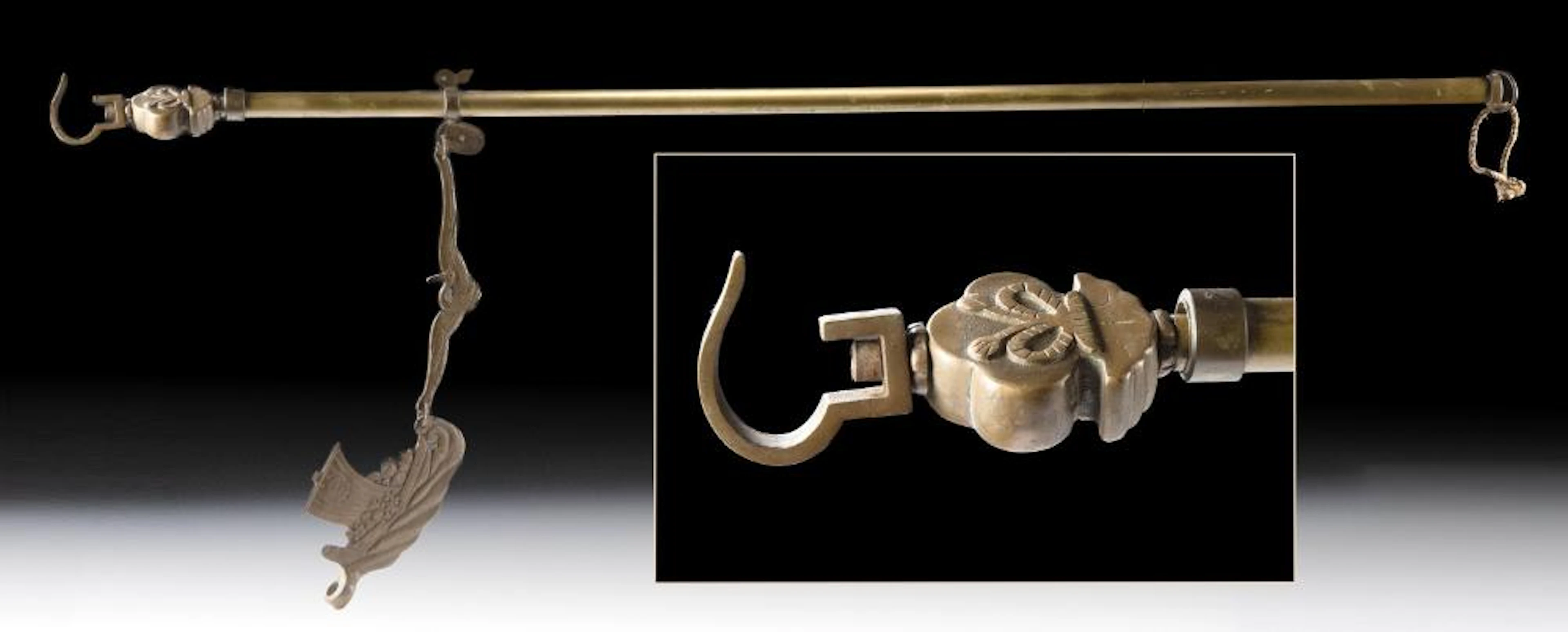 Early Chinese Brass Steelyard Balance | Crane and Ship Weights