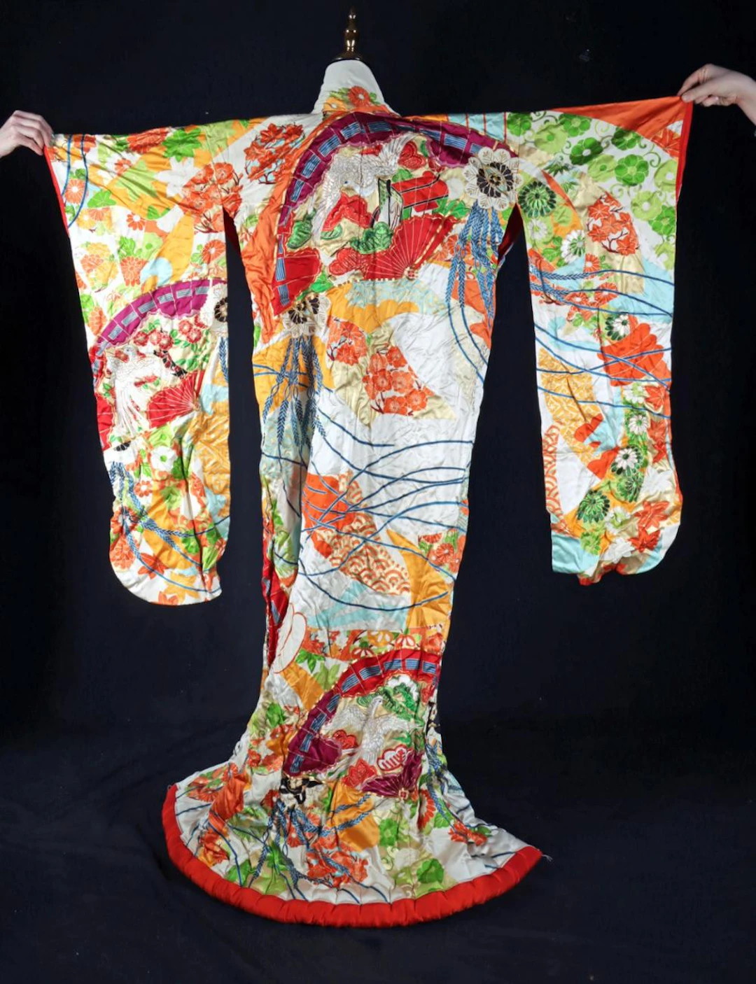 Vibrant Japanese Silk Uchikake Wedding Kimono