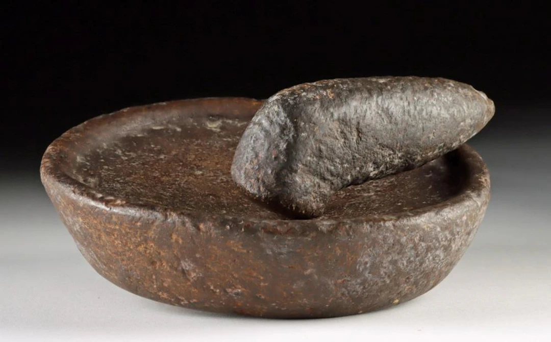 19th C. Indonesian Cobek and Ulekan Mortar and Pestle