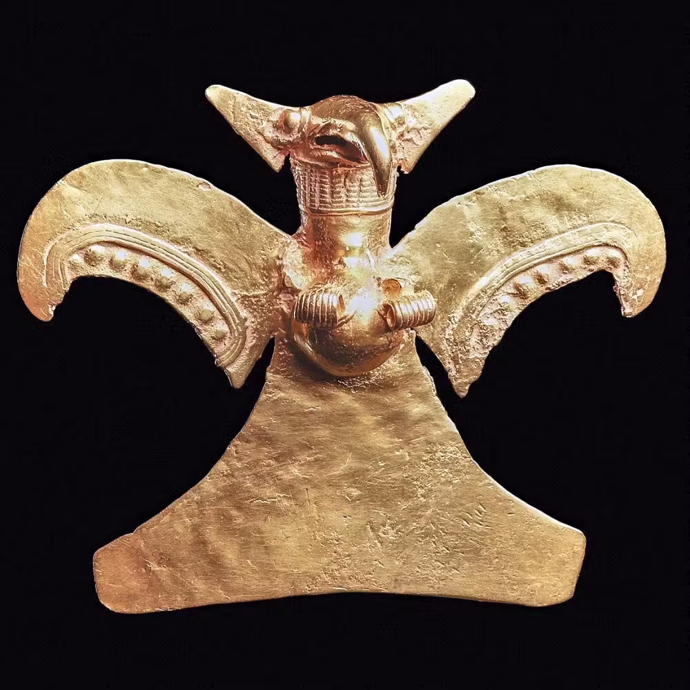 Museum-Exhibited Diquis Gold Harpy Eagle Pendant