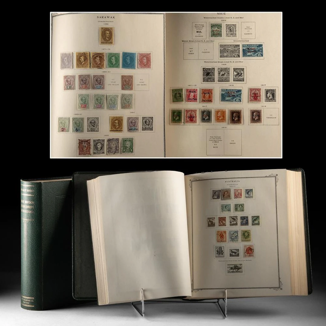 Two Scott Albums w/ Penny Black & British Commonwealth Stamp Collection