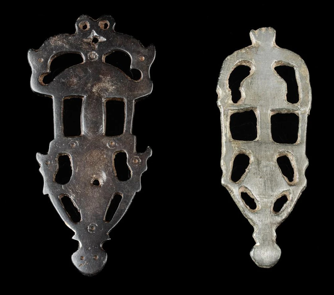 7th C. Slavic / Byzantine High-Tin Bronze Fibula, 2pc