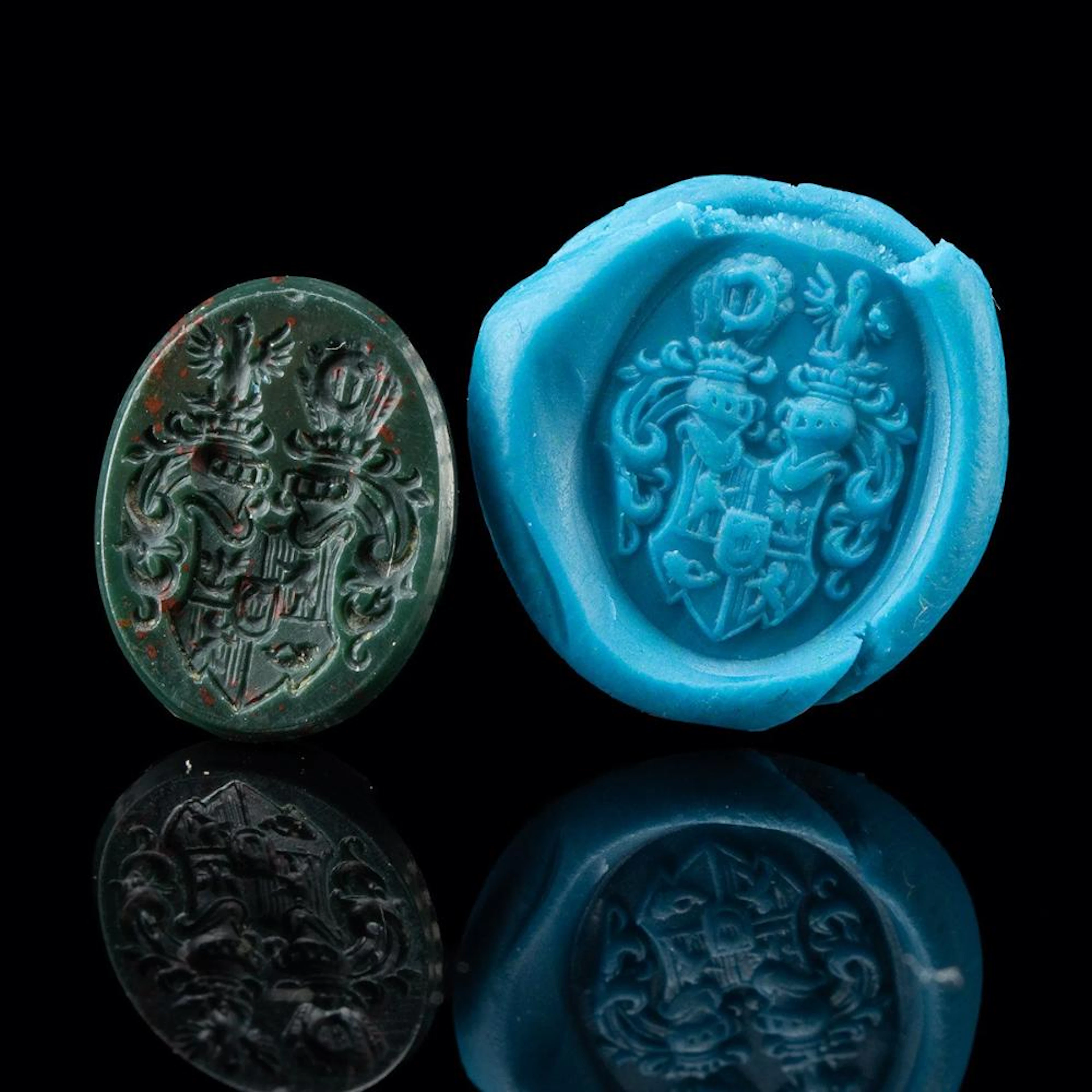 19th C. German Bloodstone Intaglio Seal - Coat of Arms