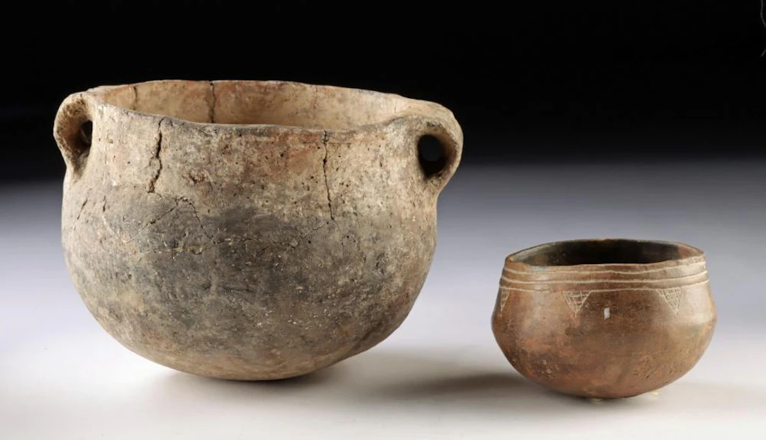 Two Mississippian Caddo Pottery Vessels