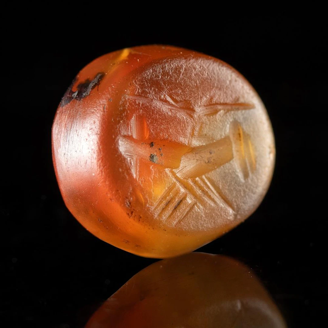 Roman Carnelian Intaglio - Dextrarum Iunctio w/ Wheat