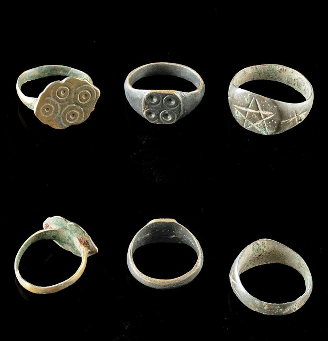 Three Roman to Byzantine Rings | Star and Ring-and-Dot Bezels