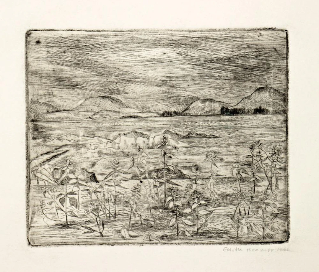 Edith Kramer Etching - Landscape (1961)